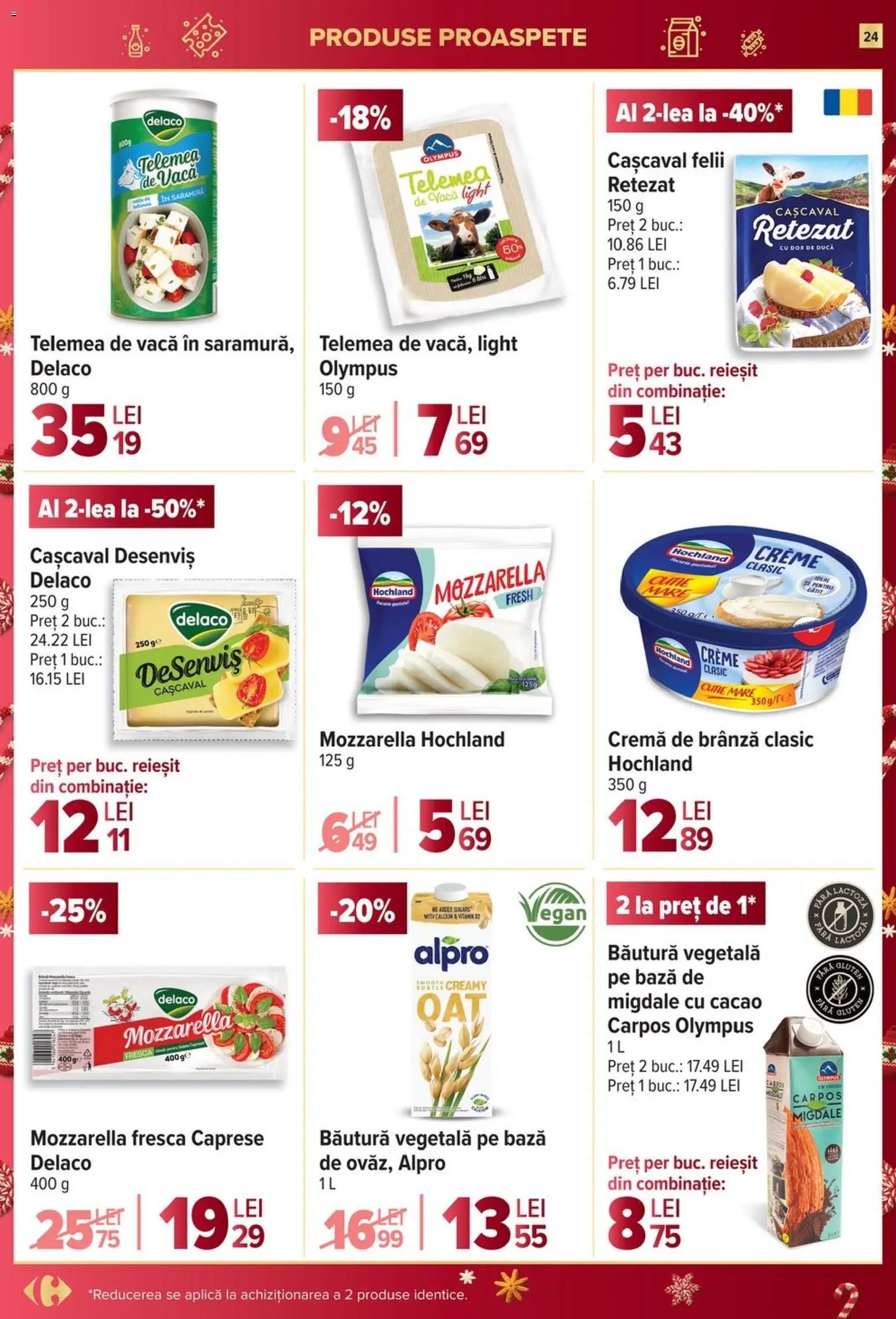Catalog Carrefour 26 Noiembrie - 1 Decembrie 2025 | Pagina 24 | Produse: Migdale, Mozzarella, Brânză, Cacao
