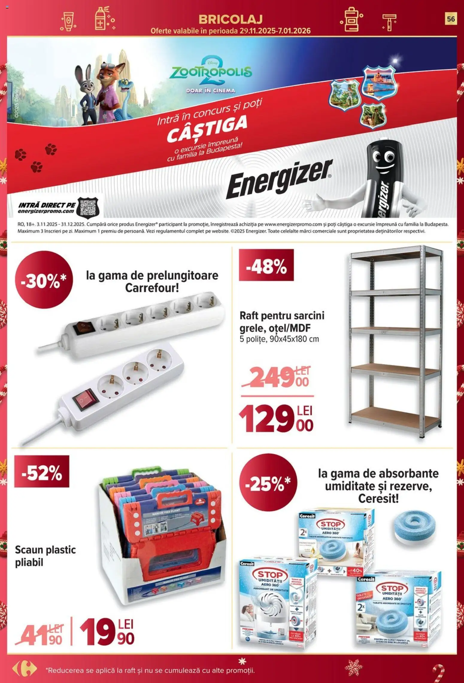 Catalog Carrefour 26 Noiembrie - 1 Decembrie 2025 | Pagina 56 | Produse: Raft, Scaun, Absorbante