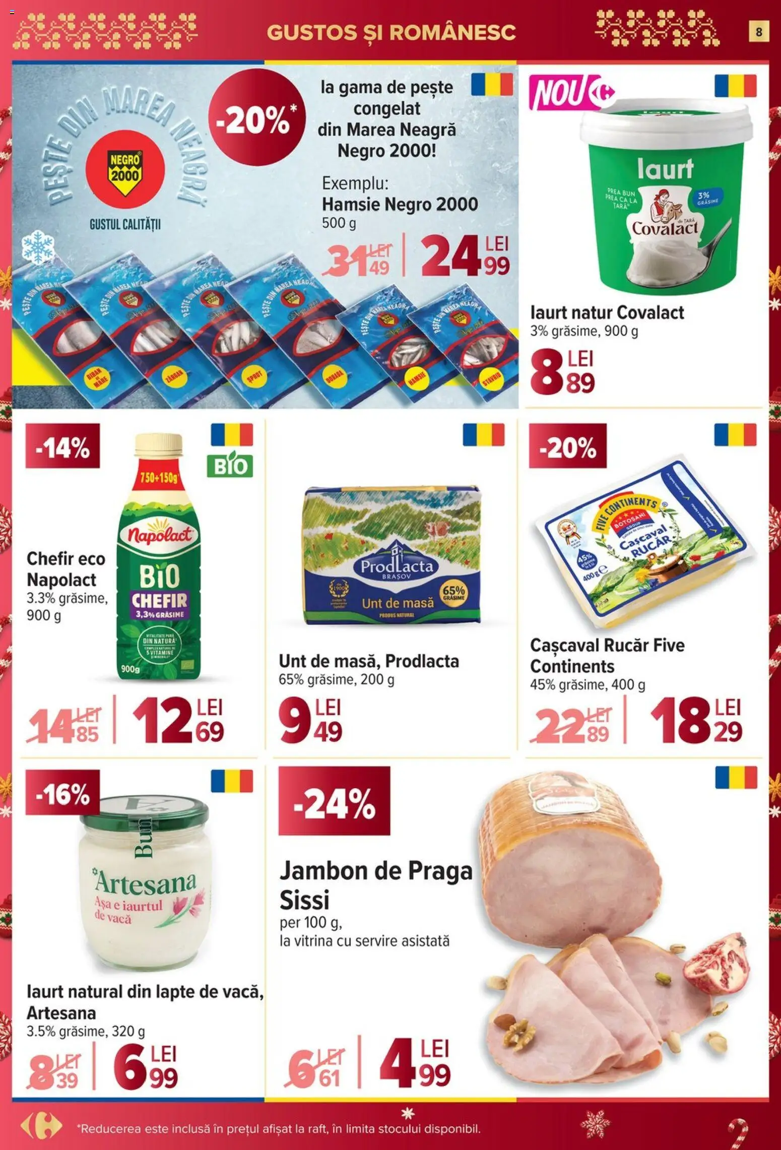 Catalog Carrefour 26 Noiembrie - 1 Decembrie 2025 | Pagina 8 | Produse: Vitrină, Cașcaval, Unt, Pește