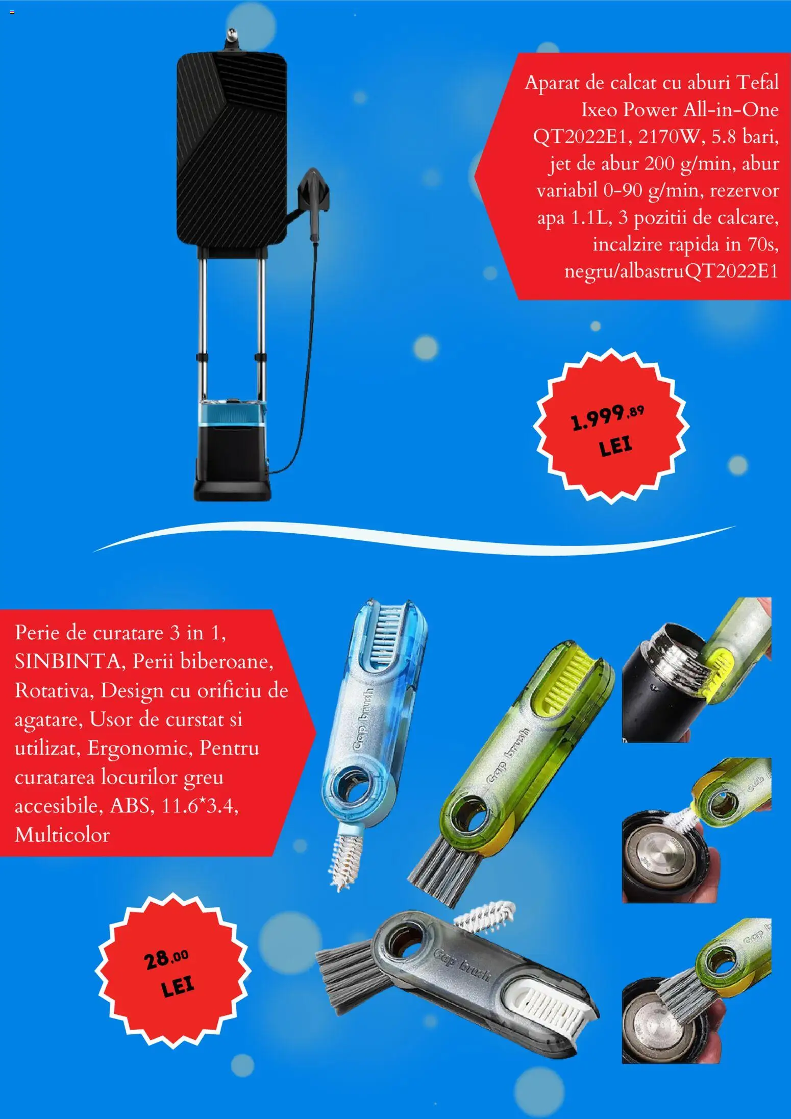 Catalog eMag 25 - 30 Noiembrie 2025 | Pagina 5 | Produse: Aparat de călcat, Perie, Apă