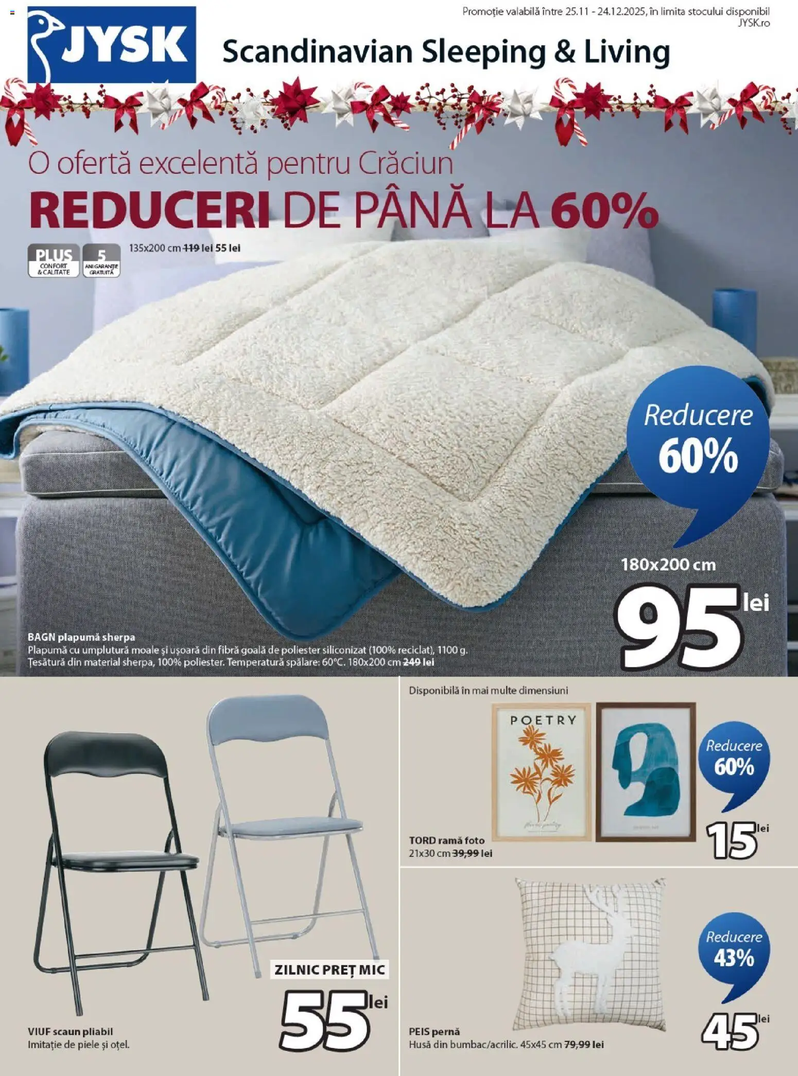 Catalog JYSK 25 Noiembrie - 23 Decembrie 2025 | Pagina 1 | Produse: Pernă, Scaun, Plapumă, Ramă foto