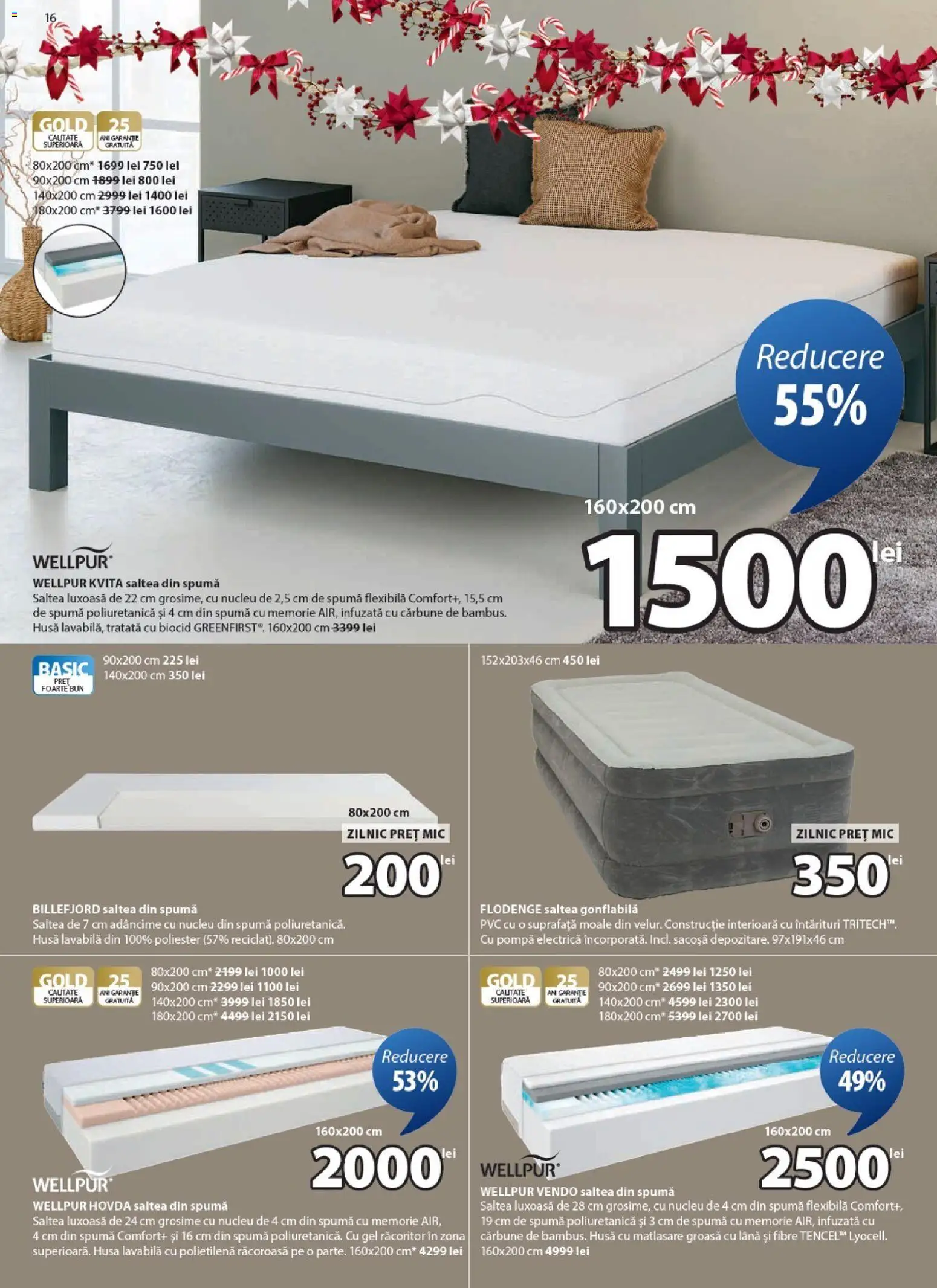 Catalog JYSK 25 Noiembrie - 23 Decembrie 2025 | Pagina 16 | Produse: Memorie, Saltea, Saltea gonflabilă, Türk kahvesi öğütme değirmeni