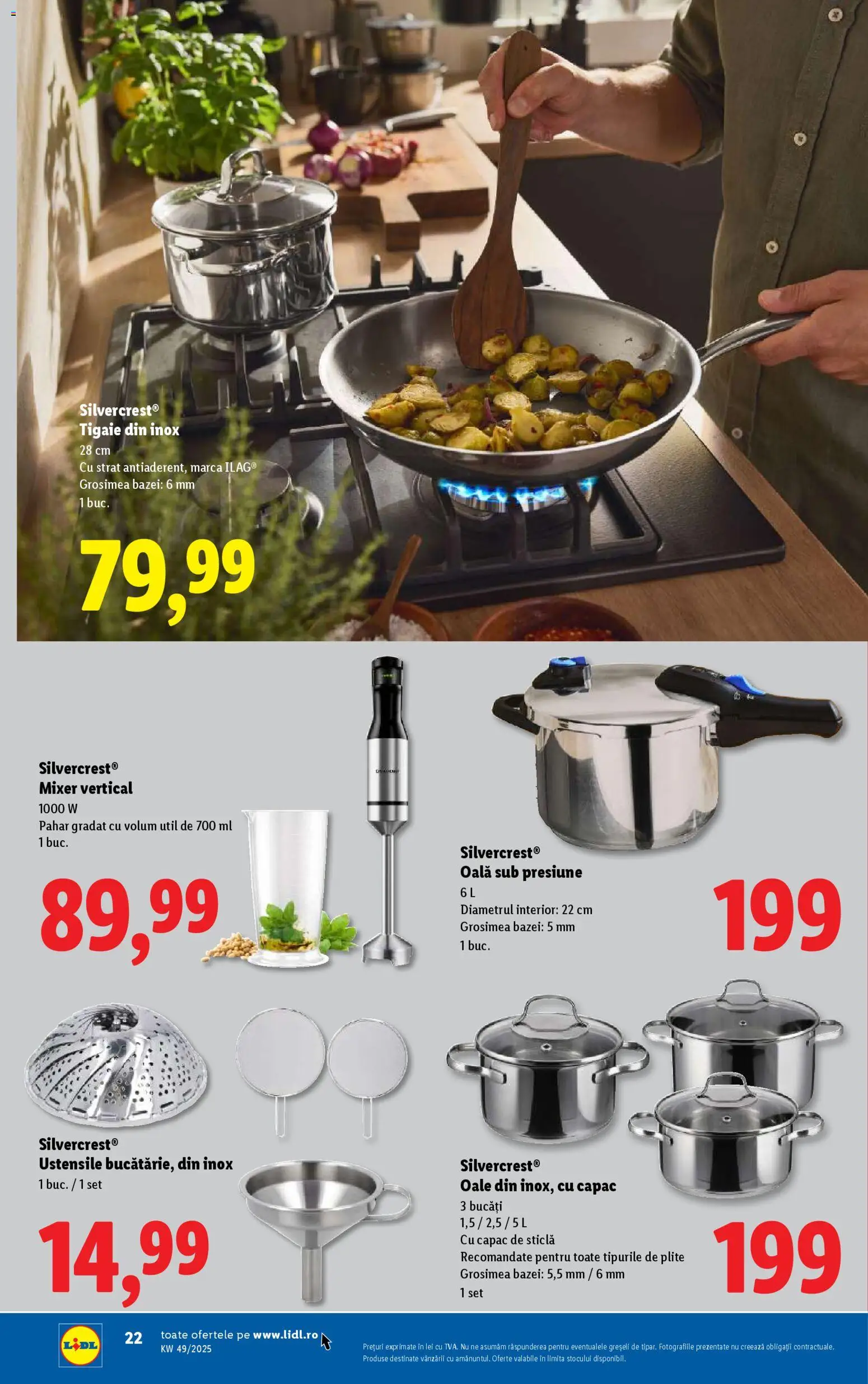 Catalog LIDL 1 - 6 Decembrie 2025 | Pagina 22 | Produse: Blender, Tigaie, Set oale, Oală