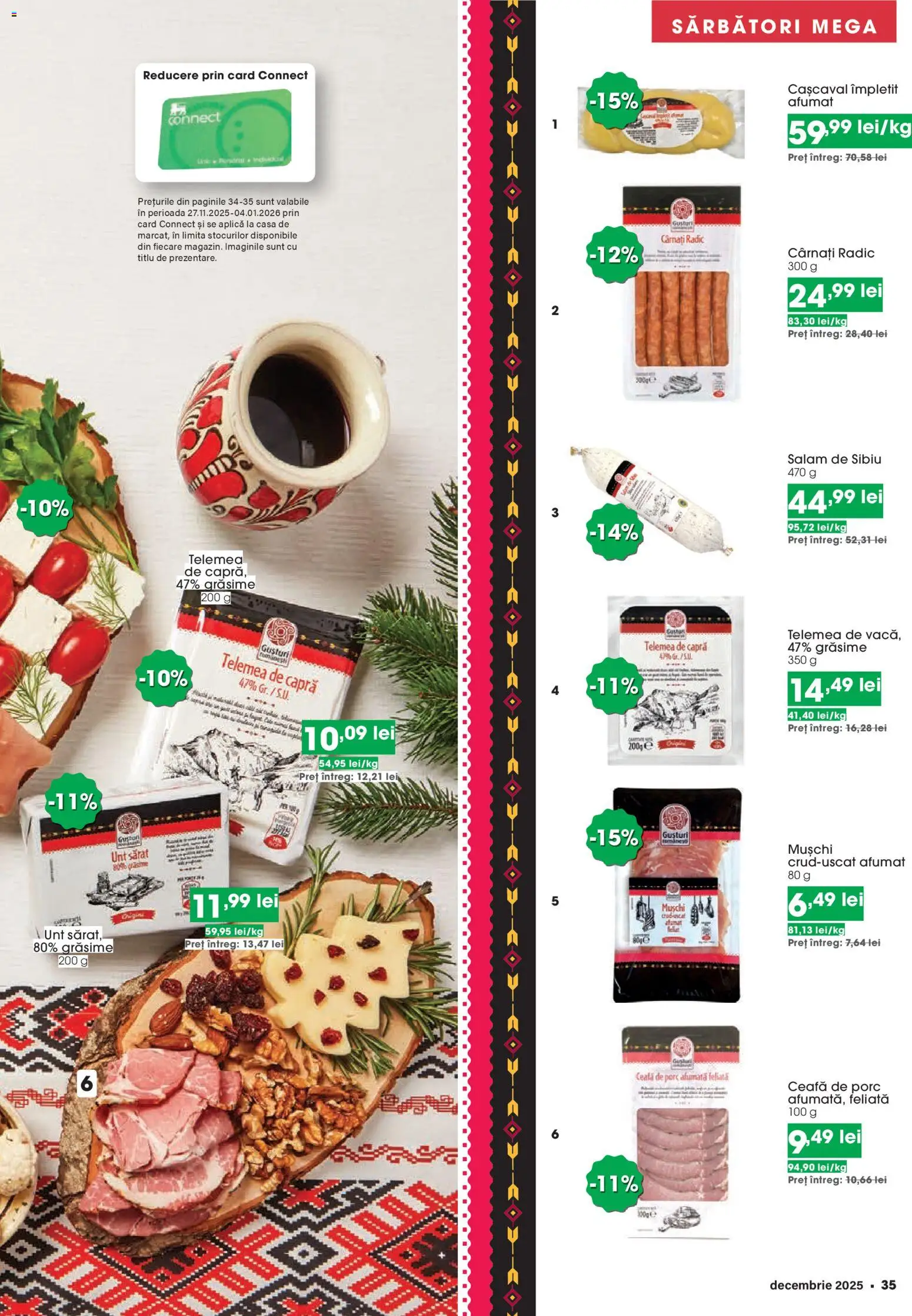 Catalog Mega Image 27 Noiembrie 2025 - 3 Ianuarie 2026 | Pagina 35 | Produse: Keçeli kalem, Cașcaval, Unt, Cârnați