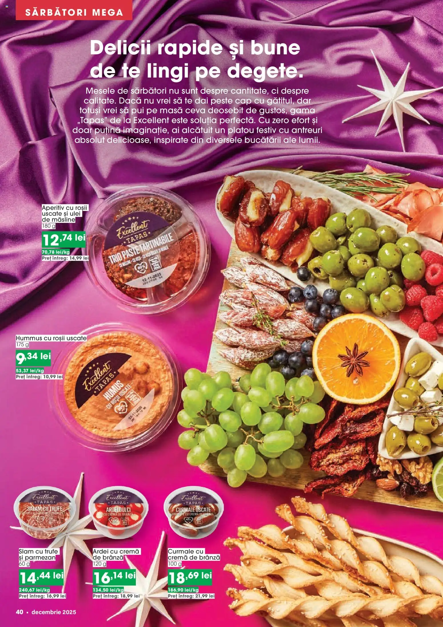 Catalog Mega Image 27 Noiembrie 2025 - 3 Ianuarie 2026 | Pagina 40 | Produse: Ardei, Roșii, Cremă de brânză, Humus