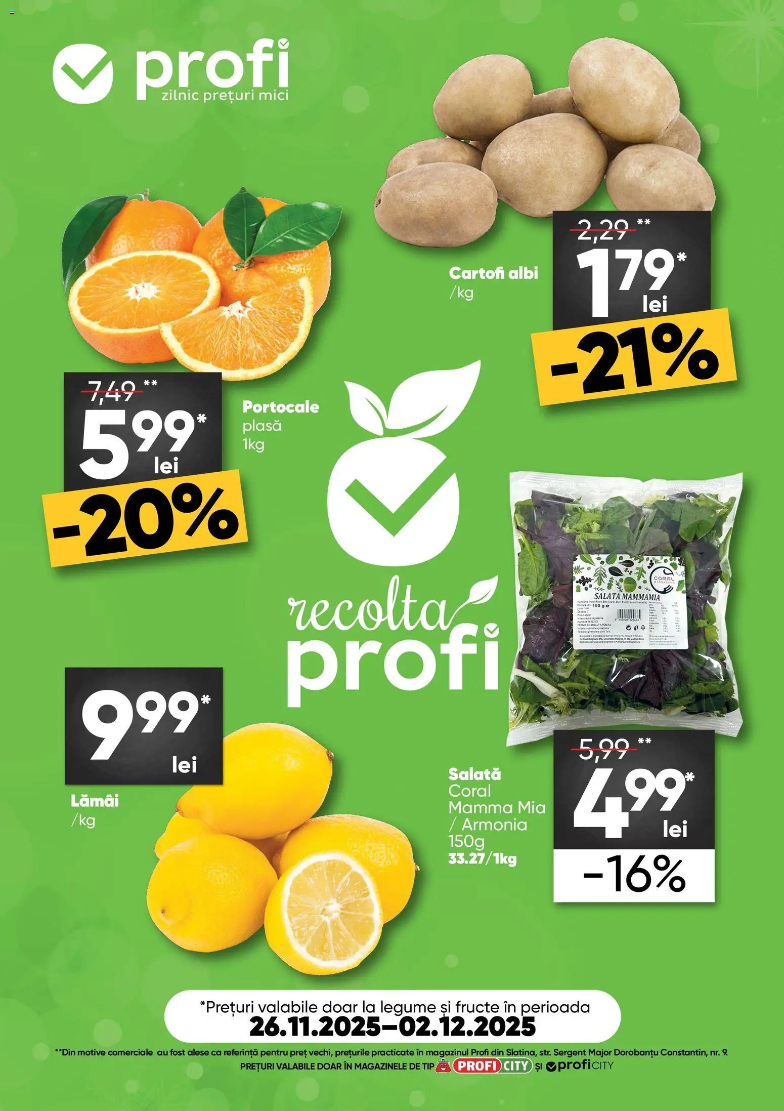 Catalog Profi 26 Noiembrie - 1 Decembrie 2025 | Pagina 1 | Produse: Mici, Salată, Cartofi, Fructe
