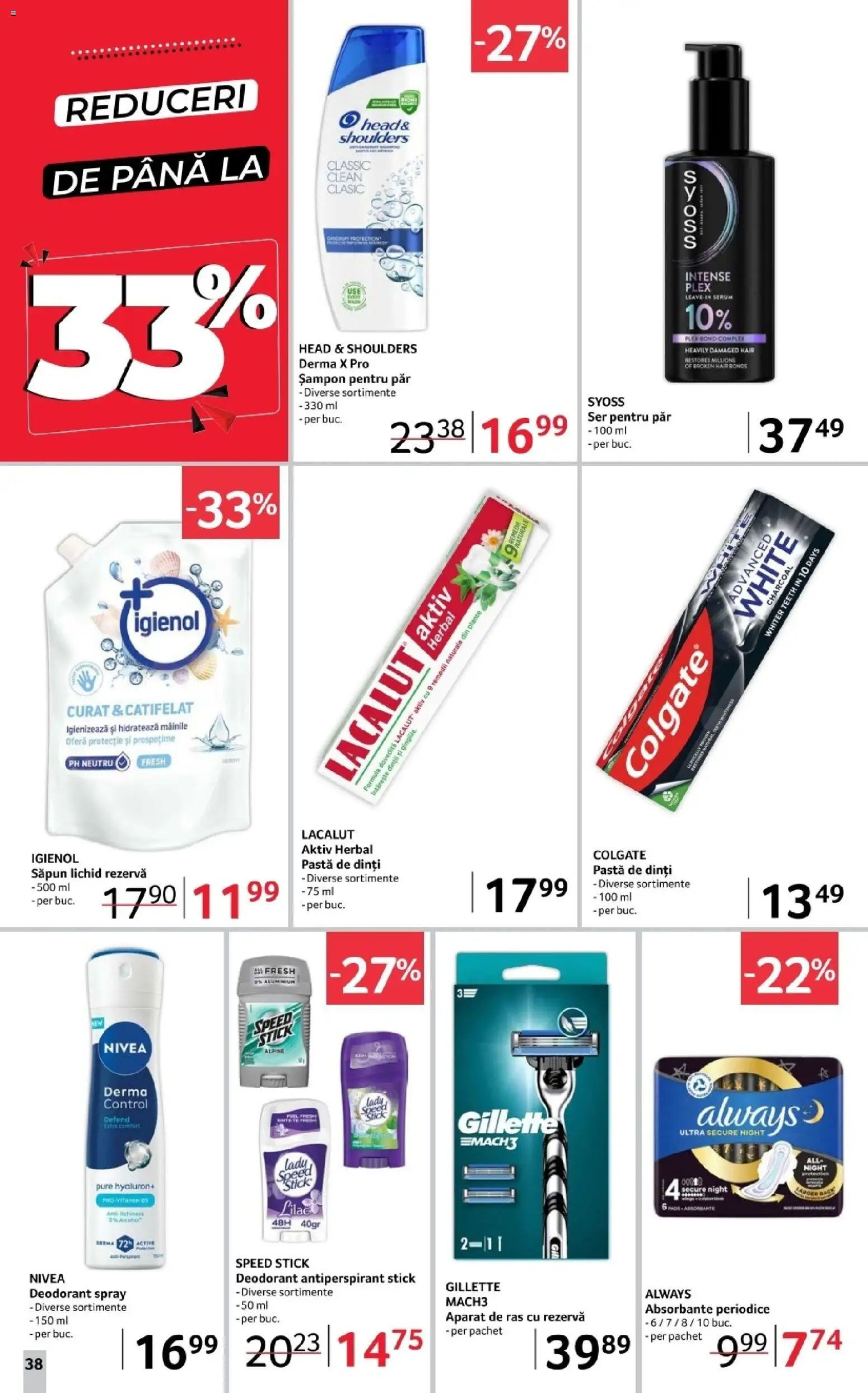 Catalog Selgros 28 Noiembrie - 10 Decembrie 2025 | Pagina 38 | Produse: Șampon, Deodorant, Săpun lichid, Absorbante