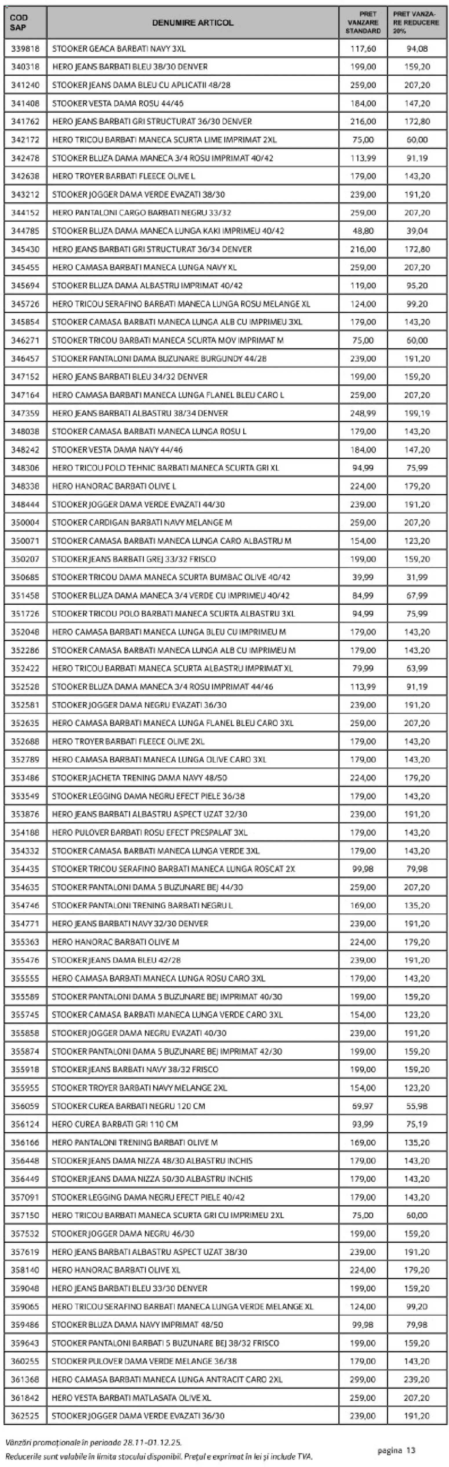 Catalog Selgros 28 - 30 Noiembrie 2025 | Pagina 13 | Produse: Trening, Deri ve Tüy Bakımı, Tricou, Pulover