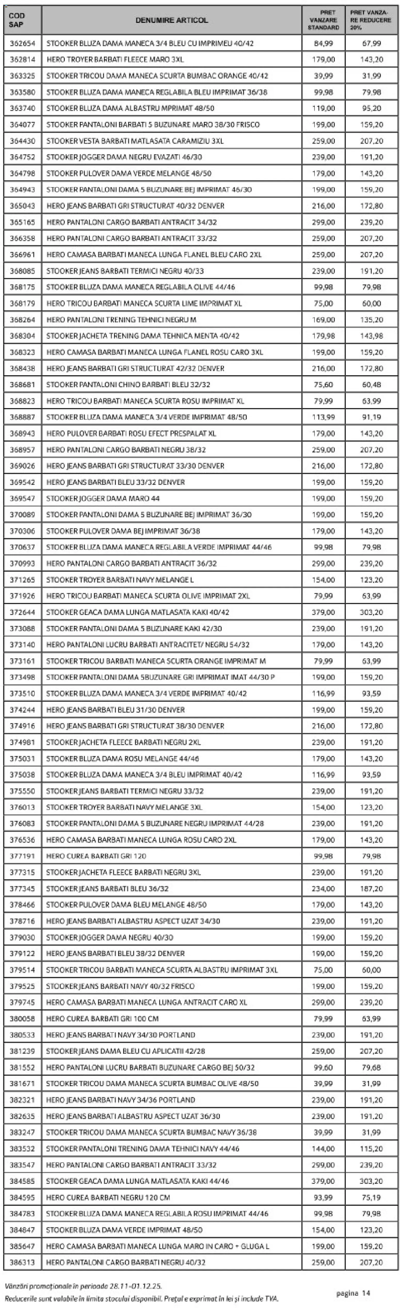 Catalog Selgros 28 - 30 Noiembrie 2025 | Pagina 14 | Produse: Jachetă, Trening, Bluză, Geacă
