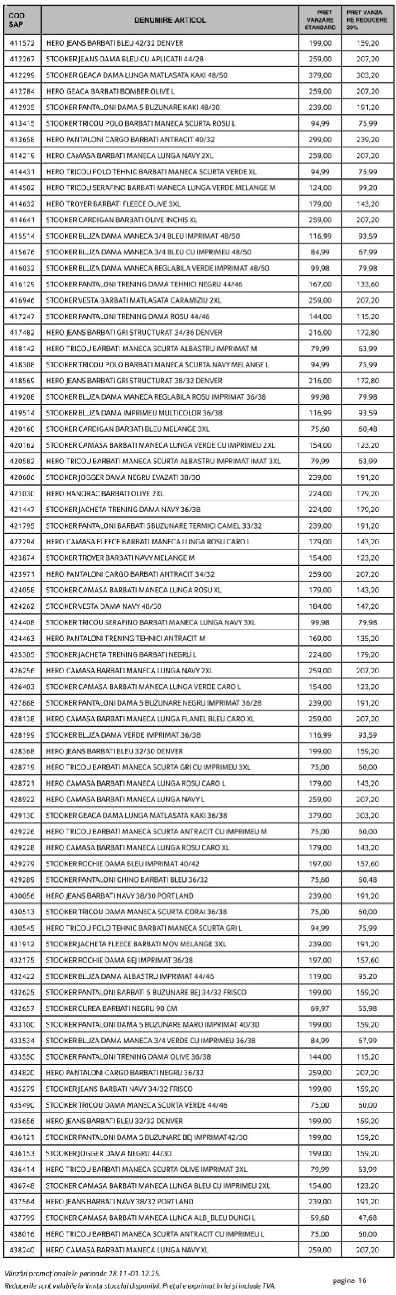 Catalog Selgros 28 - 30 Noiembrie 2025 | Pagina 16 | Produse: Rochie, Tricou, Pantaloni, Keşe