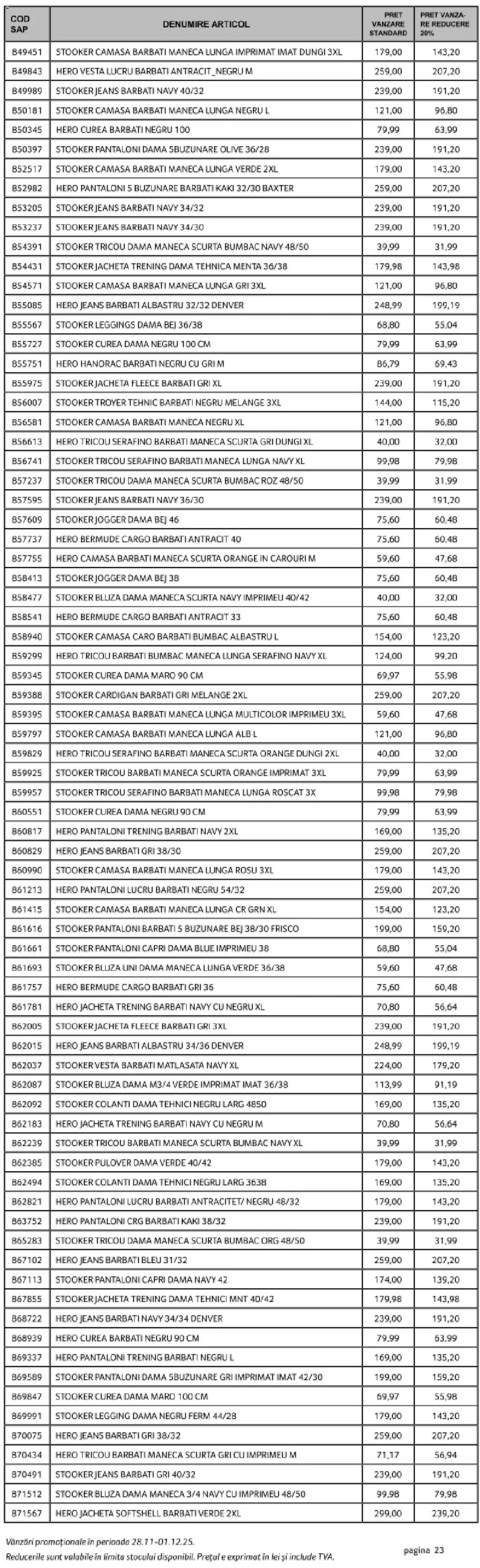 Catalog Selgros 28 - 30 Noiembrie 2025 | Pagina 23 | Produse: Jachetă, Trening, Pulover, Pantaloni
