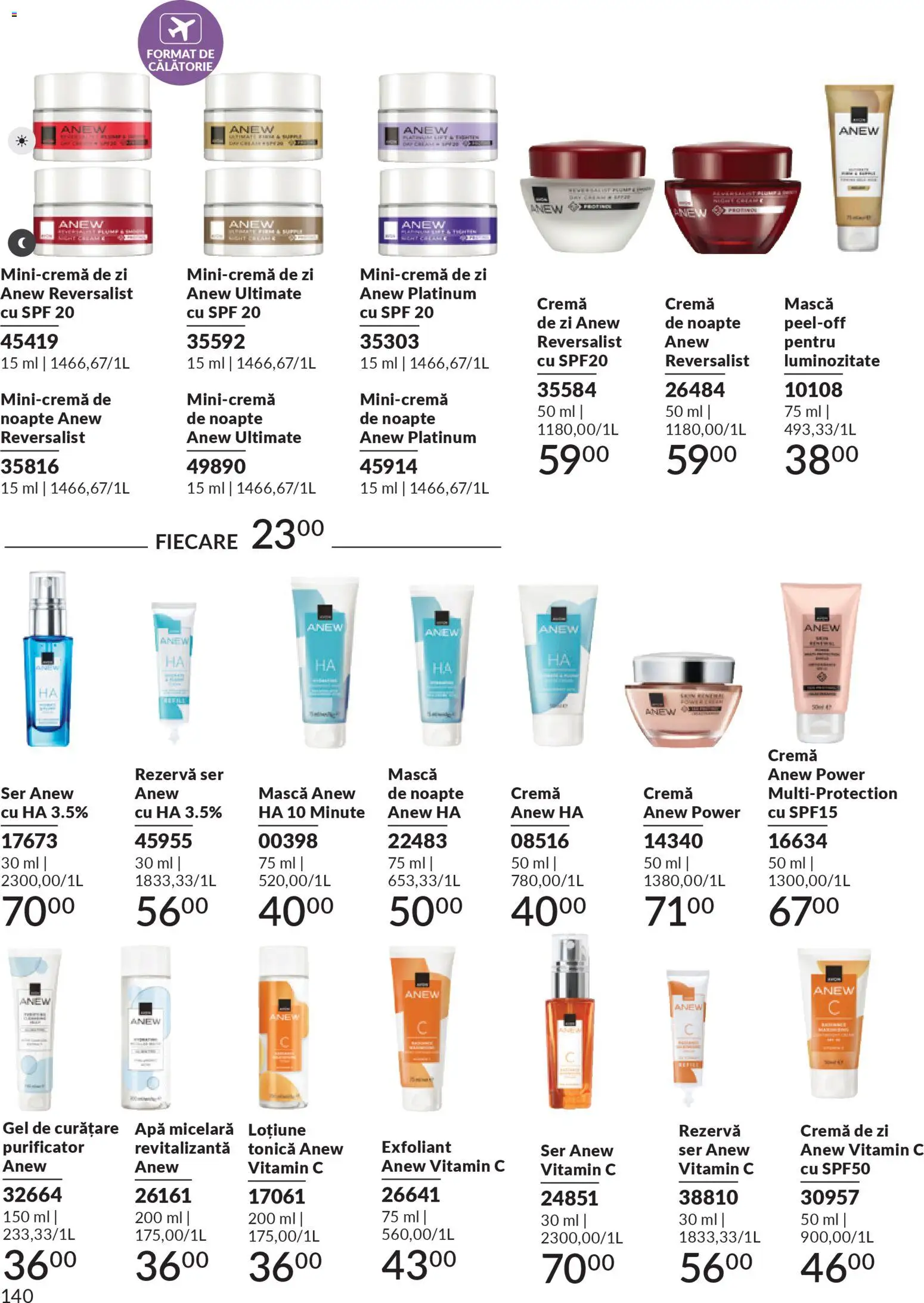 Catalog Avon 1 - 30 Decembrie 2025 | Pagina 140 | Produse: Exfoliant, Cremă de zi, Toner, Apă
