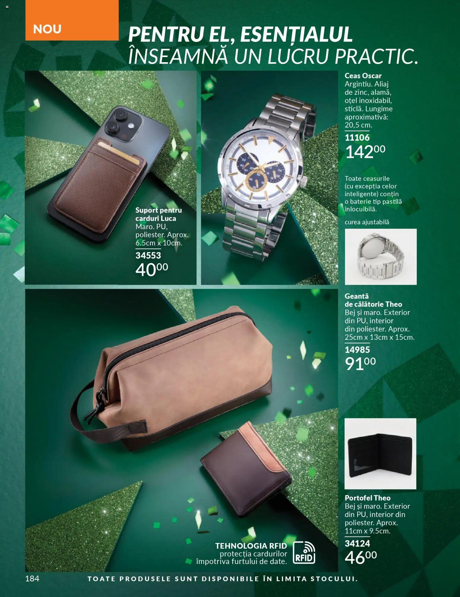 Catalog Avon 1 - 30 Decembrie 2025 | Pagina 184 | Produse: Portofel, Ceas, Geantă, Baterie