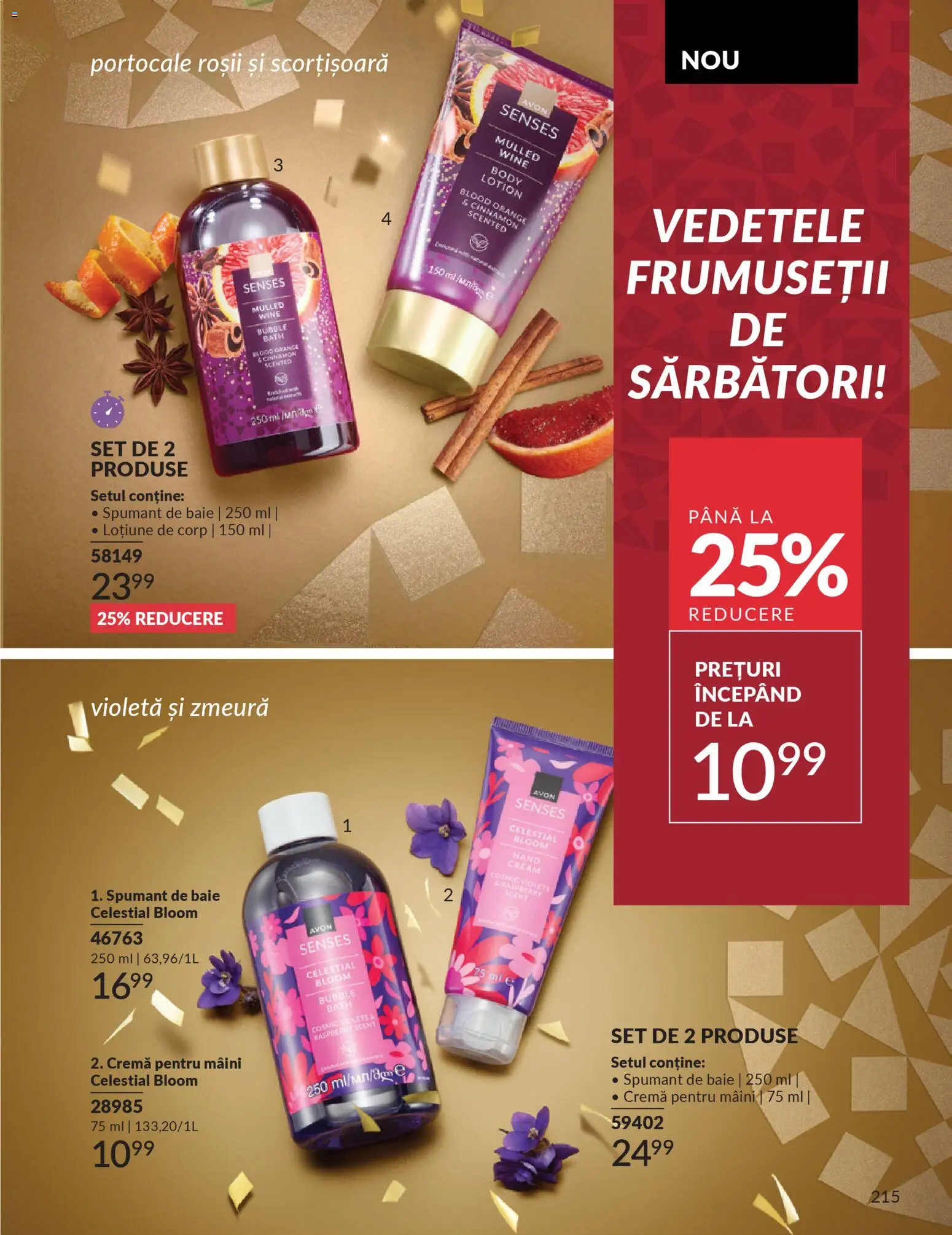Catalog Avon 1 - 30 Decembrie 2025 | Pagina 215 | Produse: Zmeură, Body, Roșii, Spumant de baie