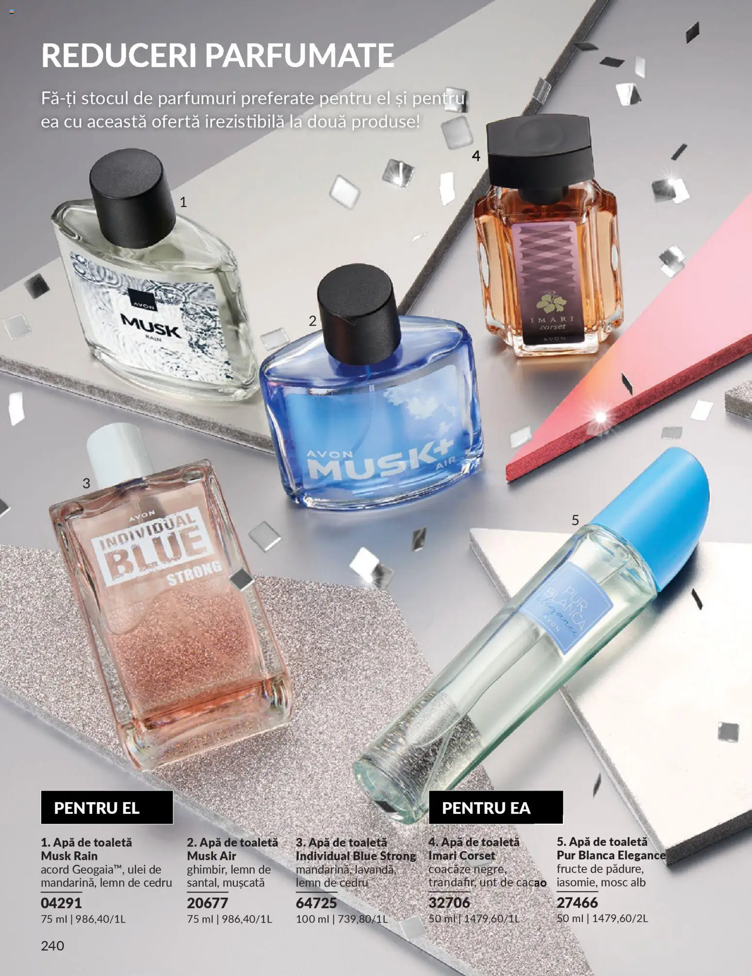 Catalog Avon 1 - 30 Decembrie 2025 | Pagina 240 | Produse: Apă de toaletă, Ulei, Apă, Fructe