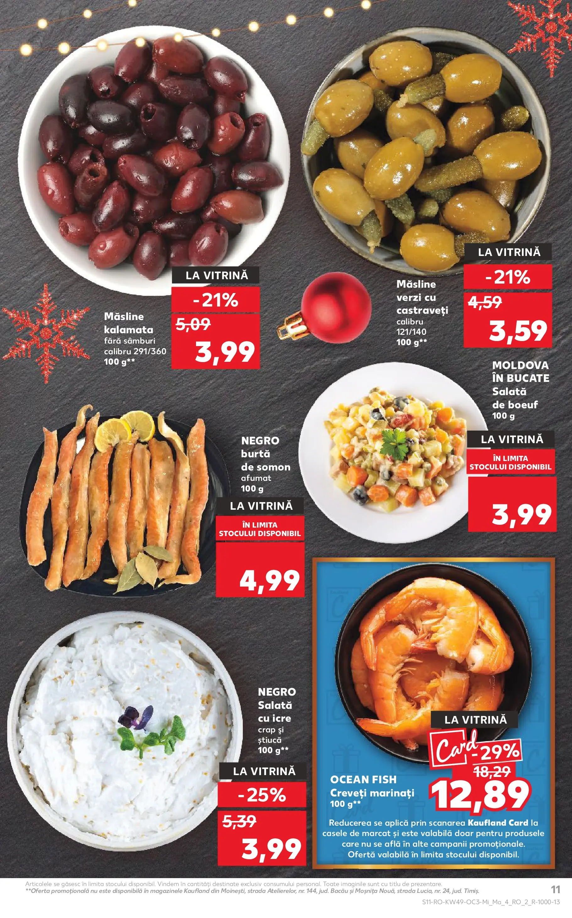 Catalog Kaufland 3 - 8 Decembrie 2025 | Pagina 11 | Produse: Vitrină, Măsline, Castraveți, Salată cu icre