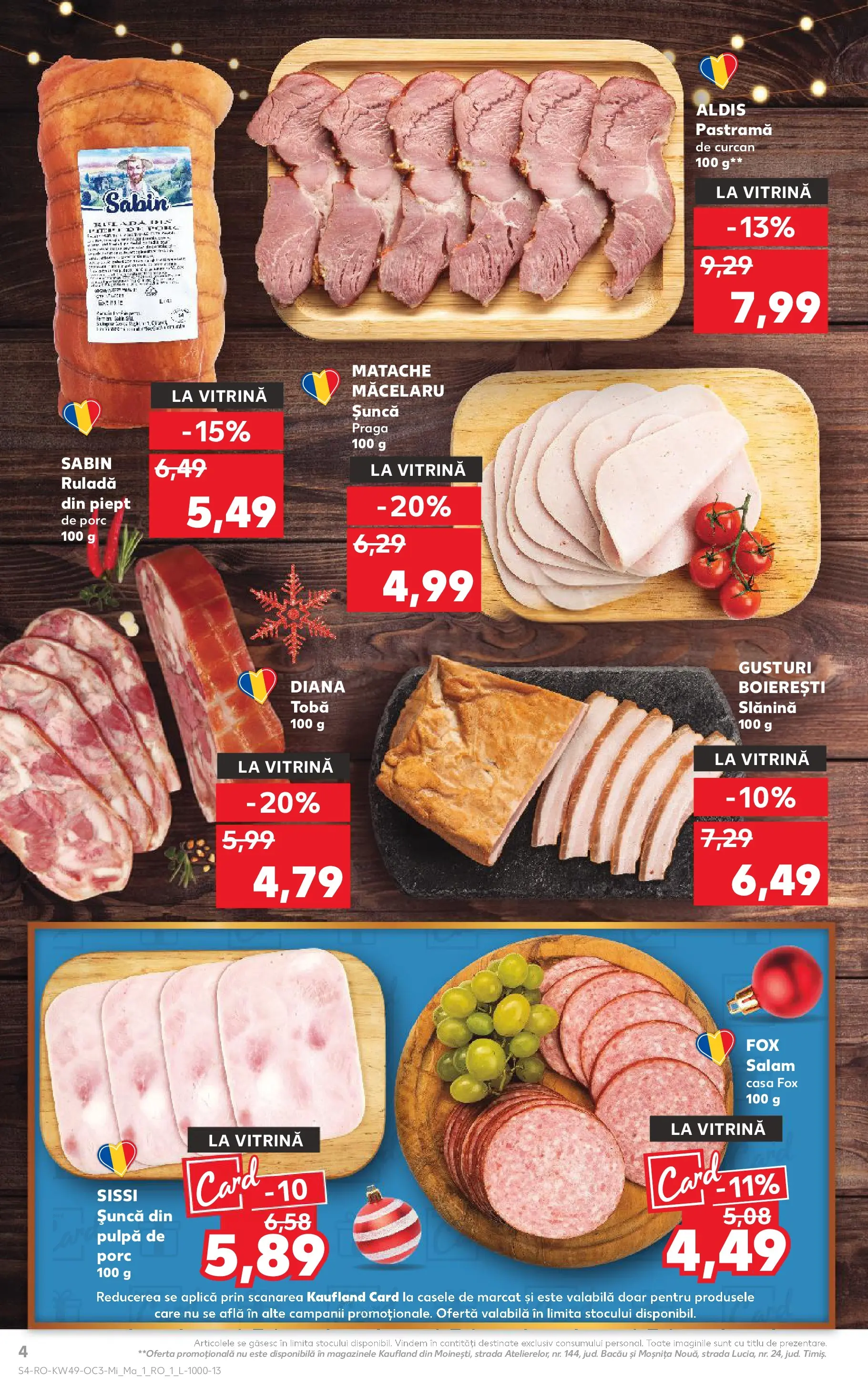 Catalog Kaufland 3 - 8 Decembrie 2025 | Pagina 4 | Produse: Vitrină, Salam, Șuncă