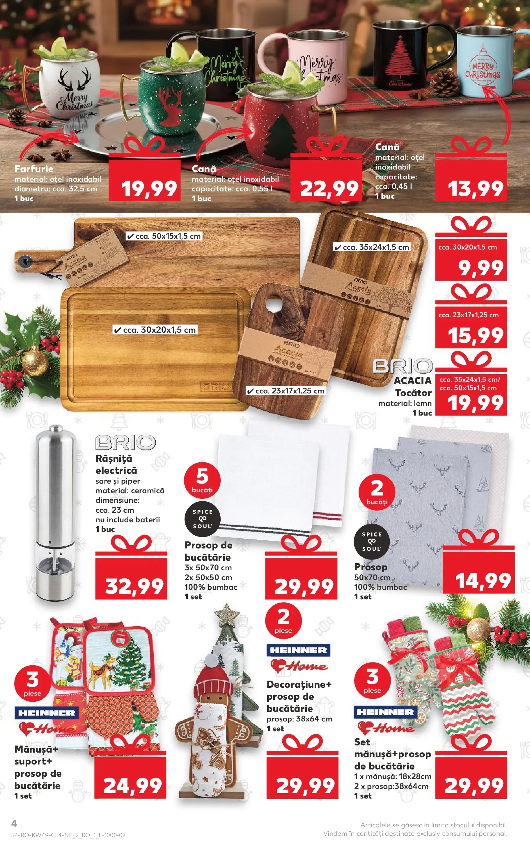 Catalog Kaufland 3 - 8 Decembrie 2025 | Pagina 4 | Produse: Bucătărie, Farfurie, Tocător, Piper