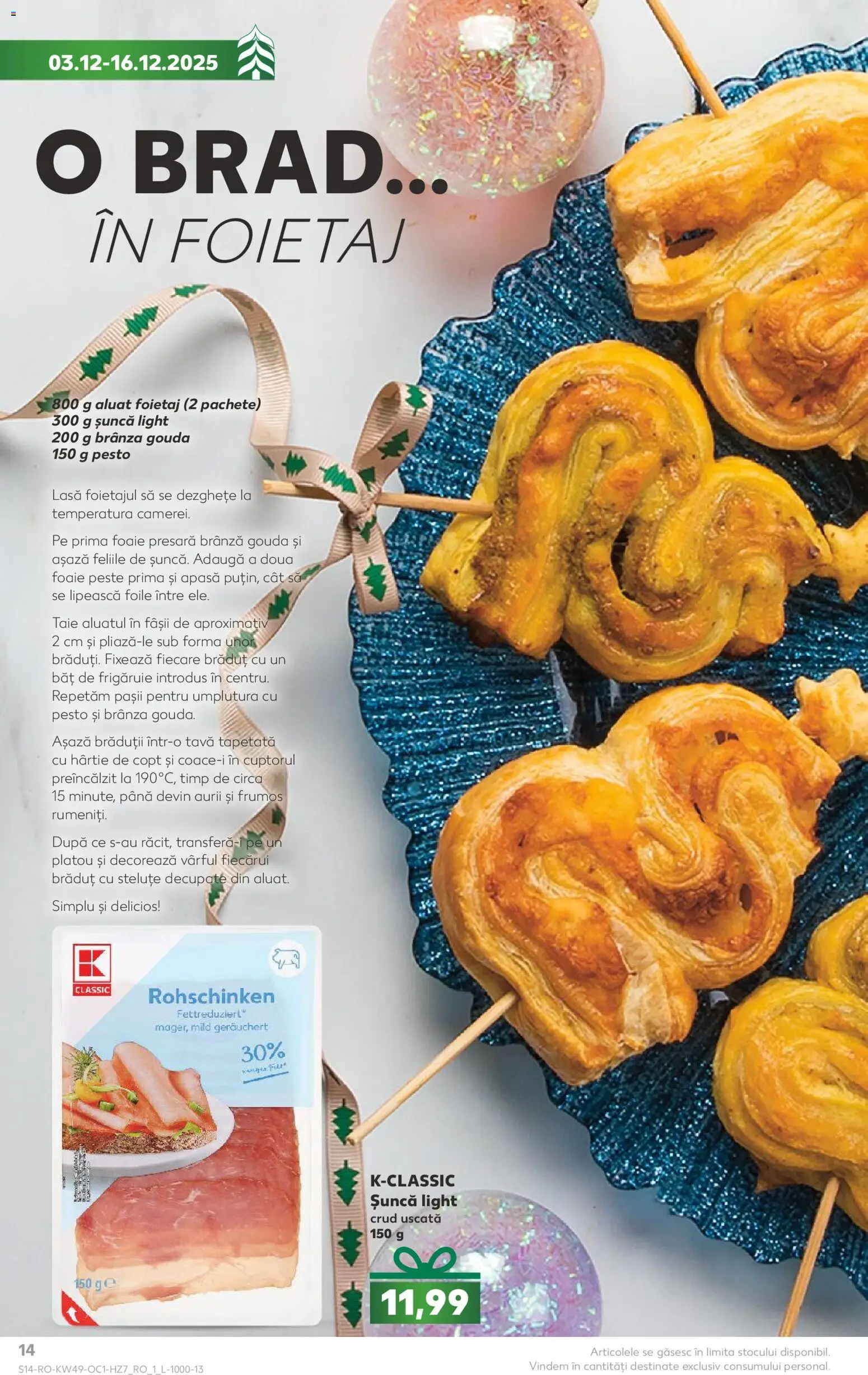 Catalog Kaufland 3 - 15 Decembrie 2025 | Pagina 14 | Produse: Șal, Aluat, Șuncă, Pește