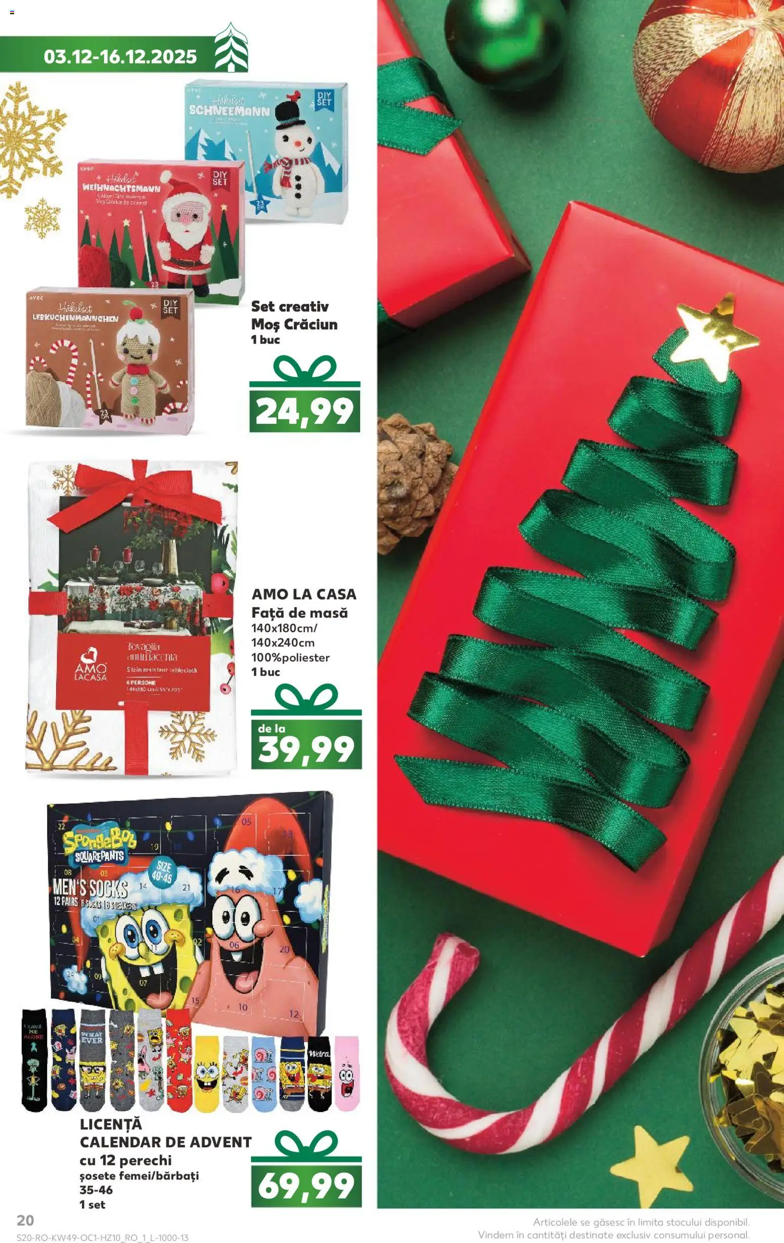 Catalog Kaufland 3 - 15 Decembrie 2025 | Pagina 20 | Produse: Față de masă, Masă, Șosete