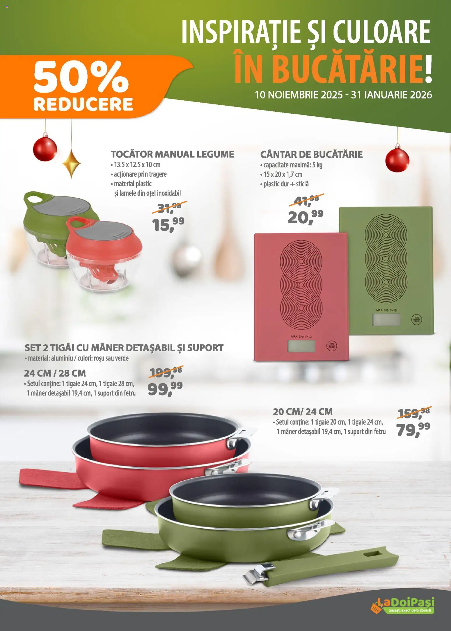 Catalog La Doi Pași 1 - 30 Decembrie 2025 | Pagina 16 | Produse: Tigaie, Mâner, Tocător, Legume