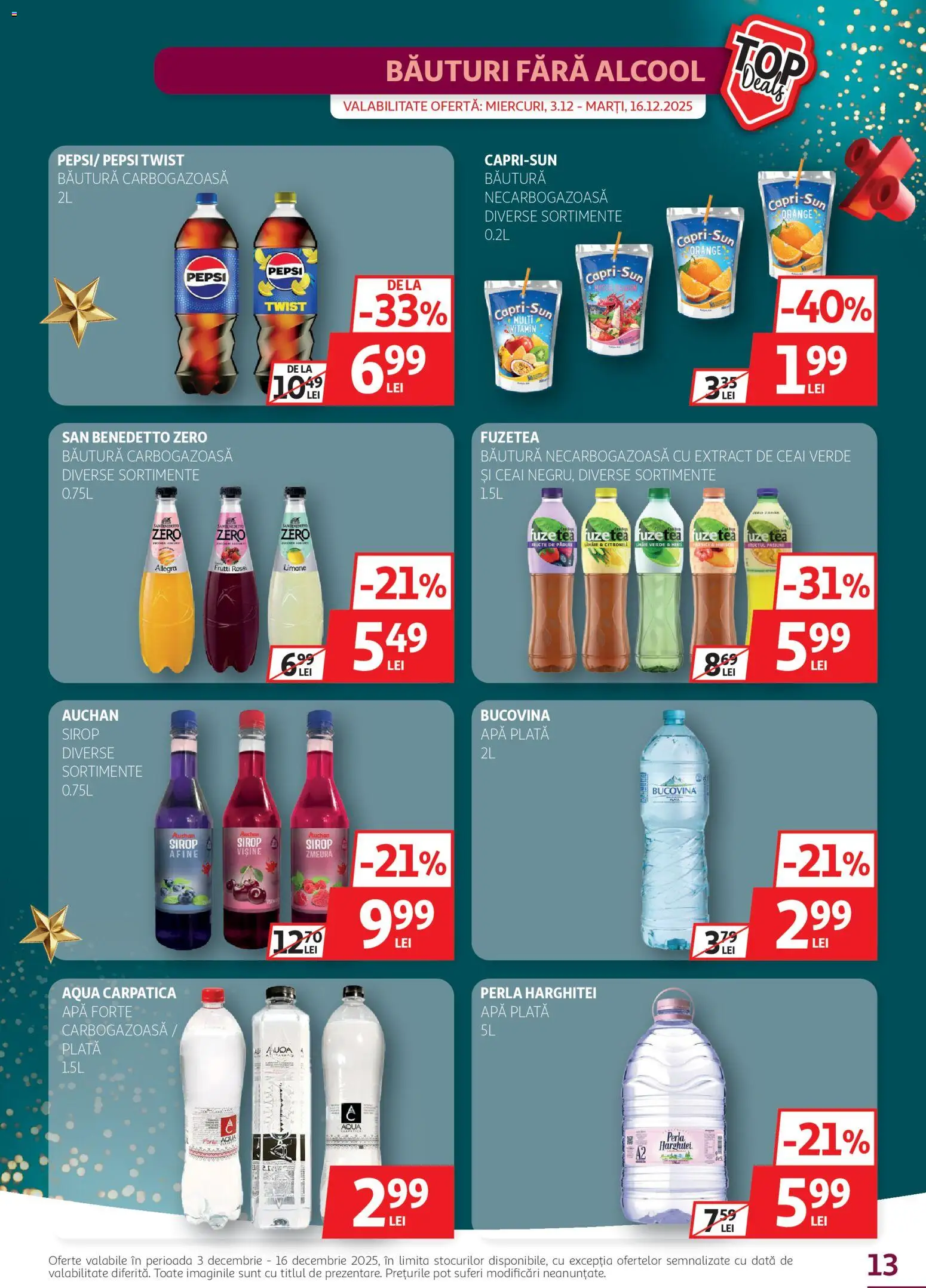 Catalog Auchan 3 - 15 Decembrie 2025 | Pagina 13 | Produse: Afine, Zmeură, Sirop, Apă