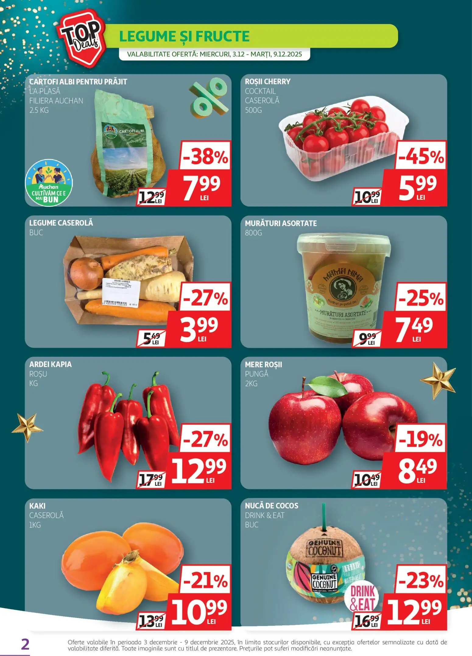 Catalog Auchan 3 - 15 Decembrie 2025 | Pagina 2 | Produse: Kaki, Cocktail, Roșii, Cartofi