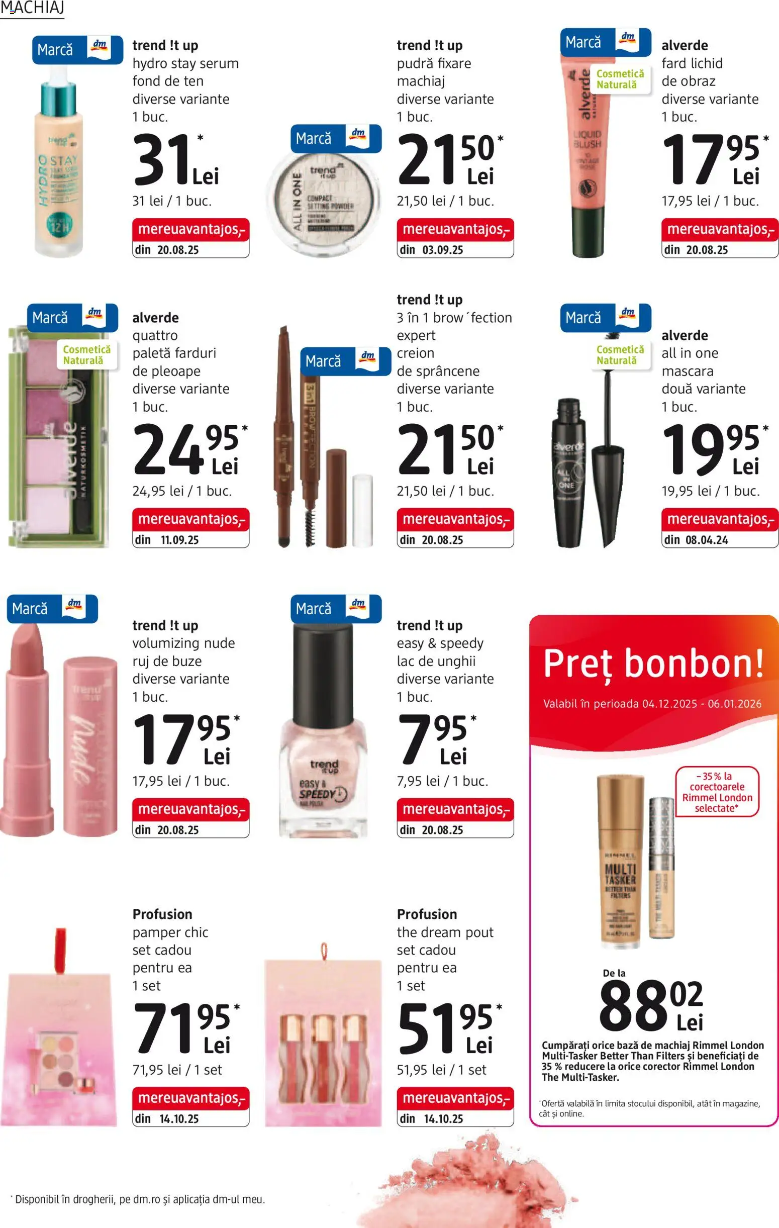 Catalog DM Drogerie Markt 4 Decembrie 2025 - 5 Ianuarie 2026 | Pagina 12 | Produse: Creion de sprâncene, Pudră, Blush, Mascara