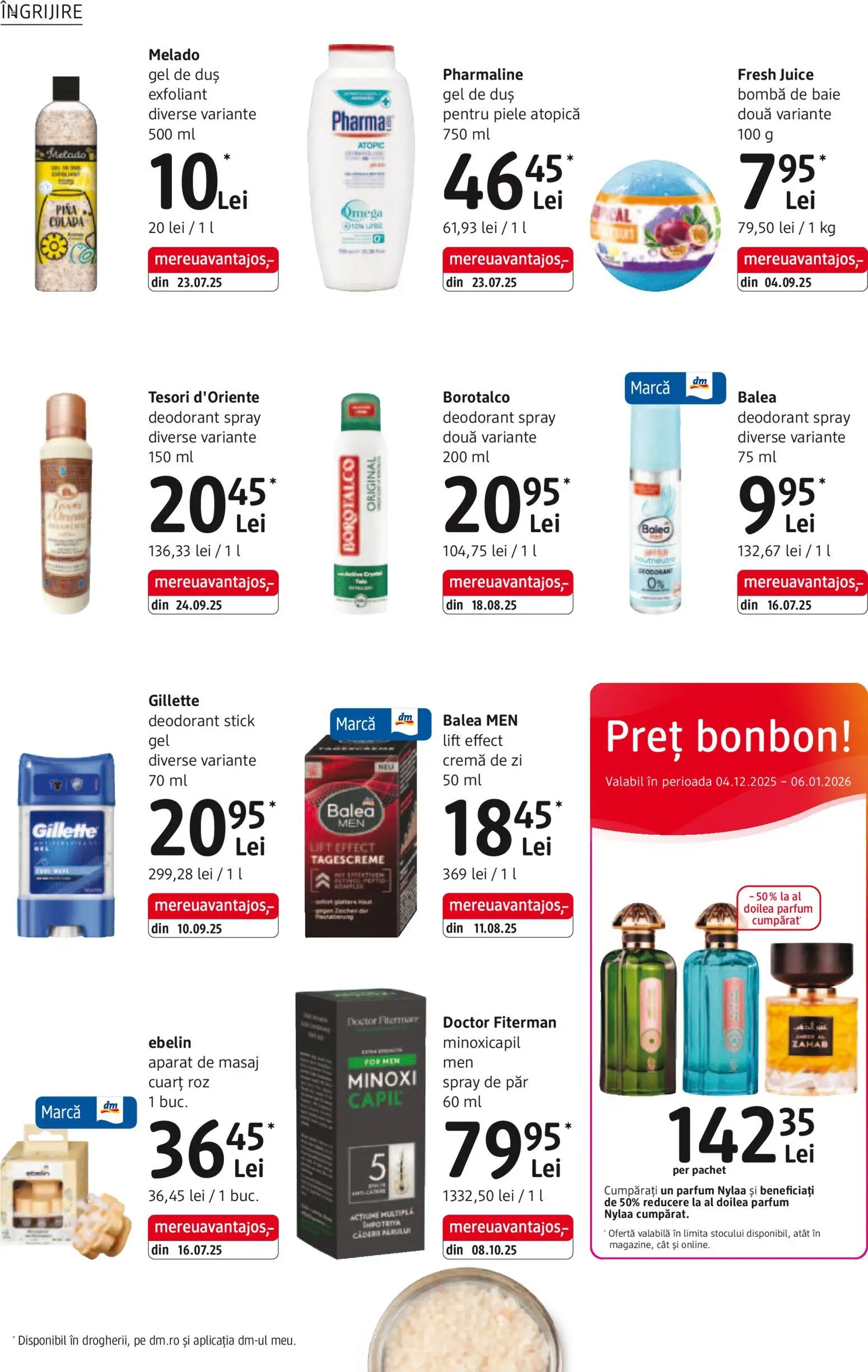 Catalog DM Drogerie Markt 4 Decembrie 2025 - 5 Ianuarie 2026 | Pagina 22 | Produse: Cremă de zi, Duș, Parfum, Cremă