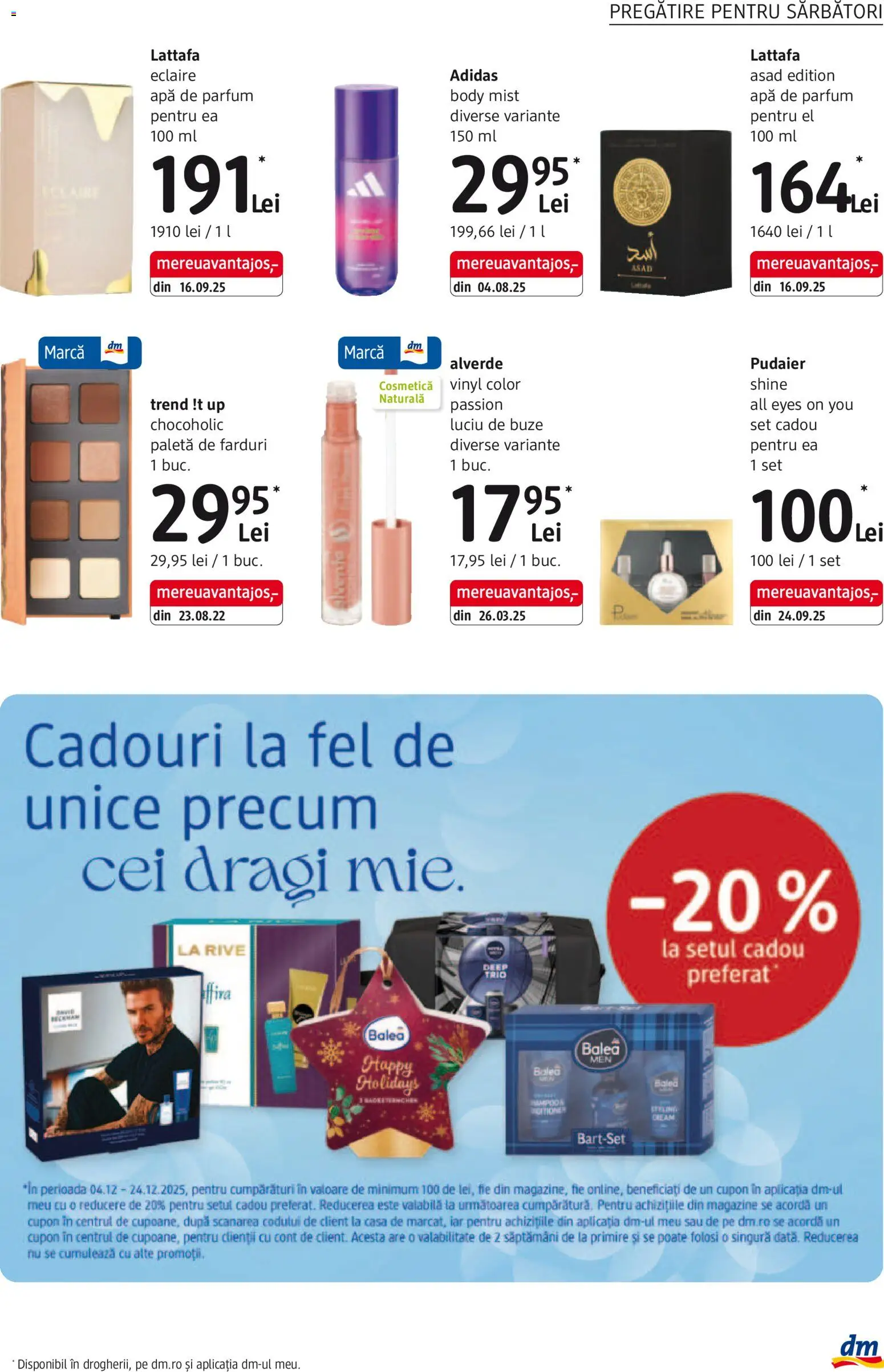 Catalog DM Drogerie Markt 4 Decembrie 2025 - 5 Ianuarie 2026 | Pagina 3 | Produse: Apă de parfum, Body, Parfum, Luciu de buze