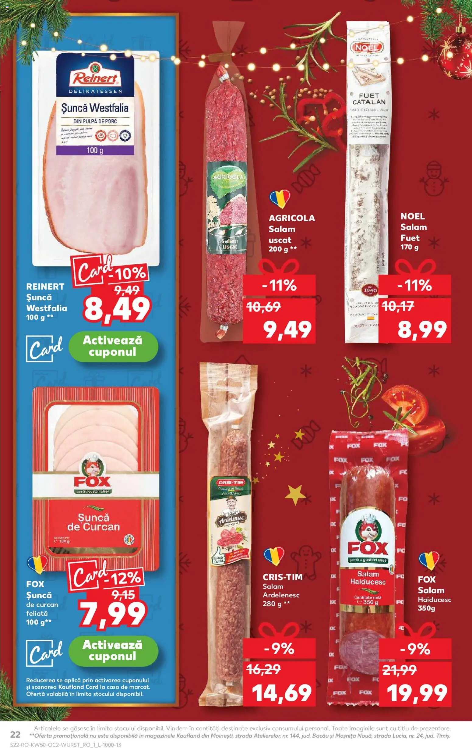 Catalog Kaufland 10 - 15 Decembrie 2025 | Pagina 22 | Produse: Salam, Șuncă