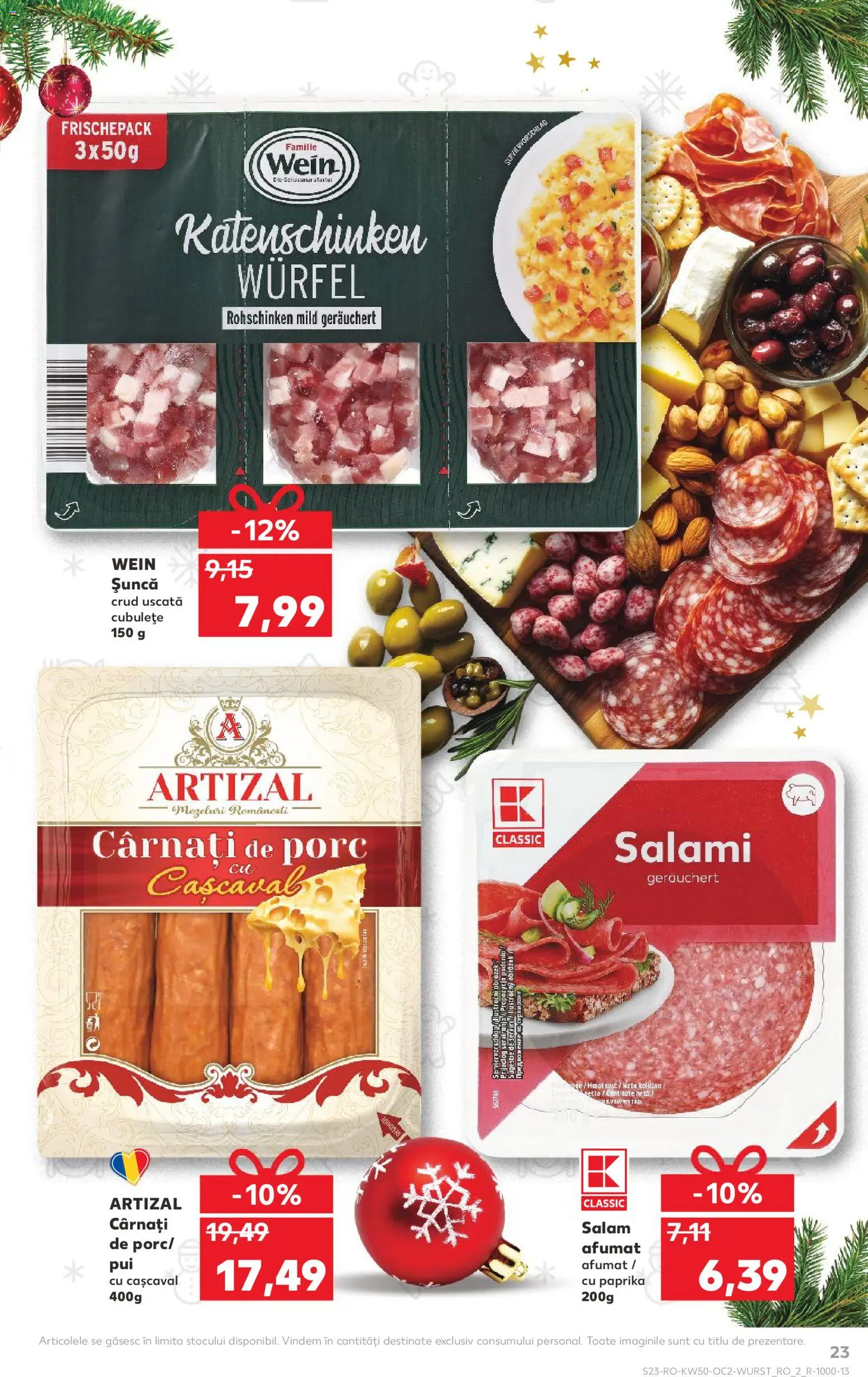 Catalog Kaufland 10 - 15 Decembrie 2025 | Pagina 23 | Produse: Cașcaval, Salam, Șuncă, Cârnați