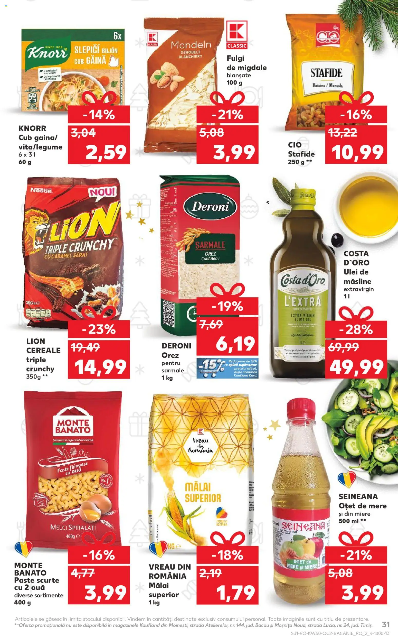 Catalog Kaufland 10 - 15 Decembrie 2025 | Pagina 31 | Produse: Măsline, Oțet, Orez, Mălai