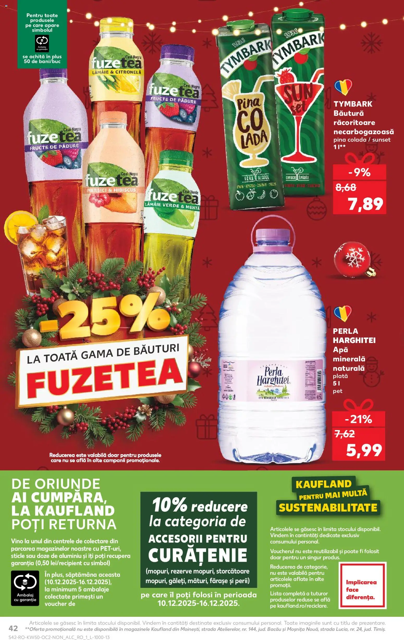 Catalog Kaufland 10 - 15 Decembrie 2025 | Pagina 42 | Produse: Yazı tahtası kalemi, Ceai, Apă, Fructe