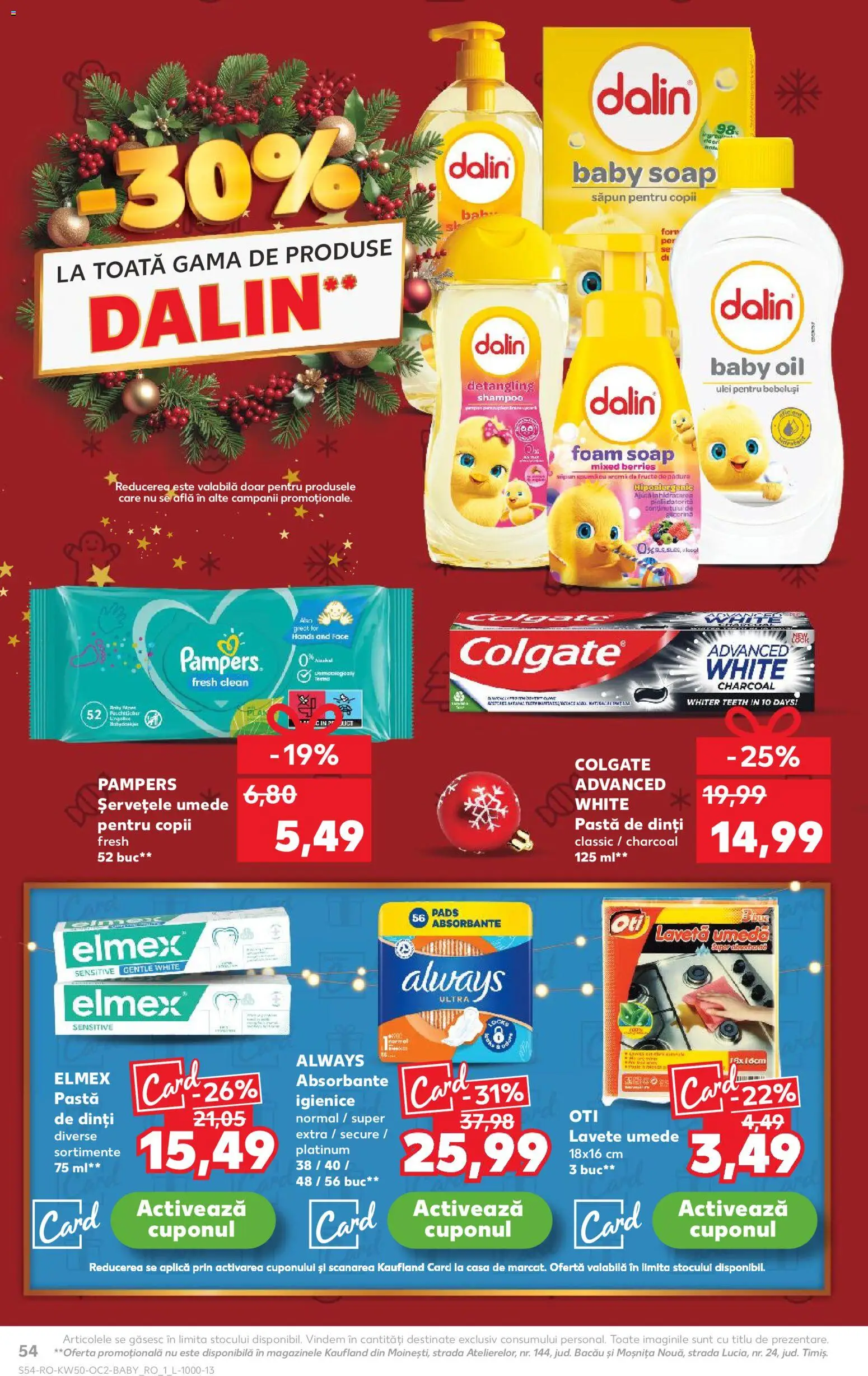 Catalog Kaufland 10 - 15 Decembrie 2025 | Pagina 54 | Produse: Ulei, Săpun, Pastă de dinți, Absorbante