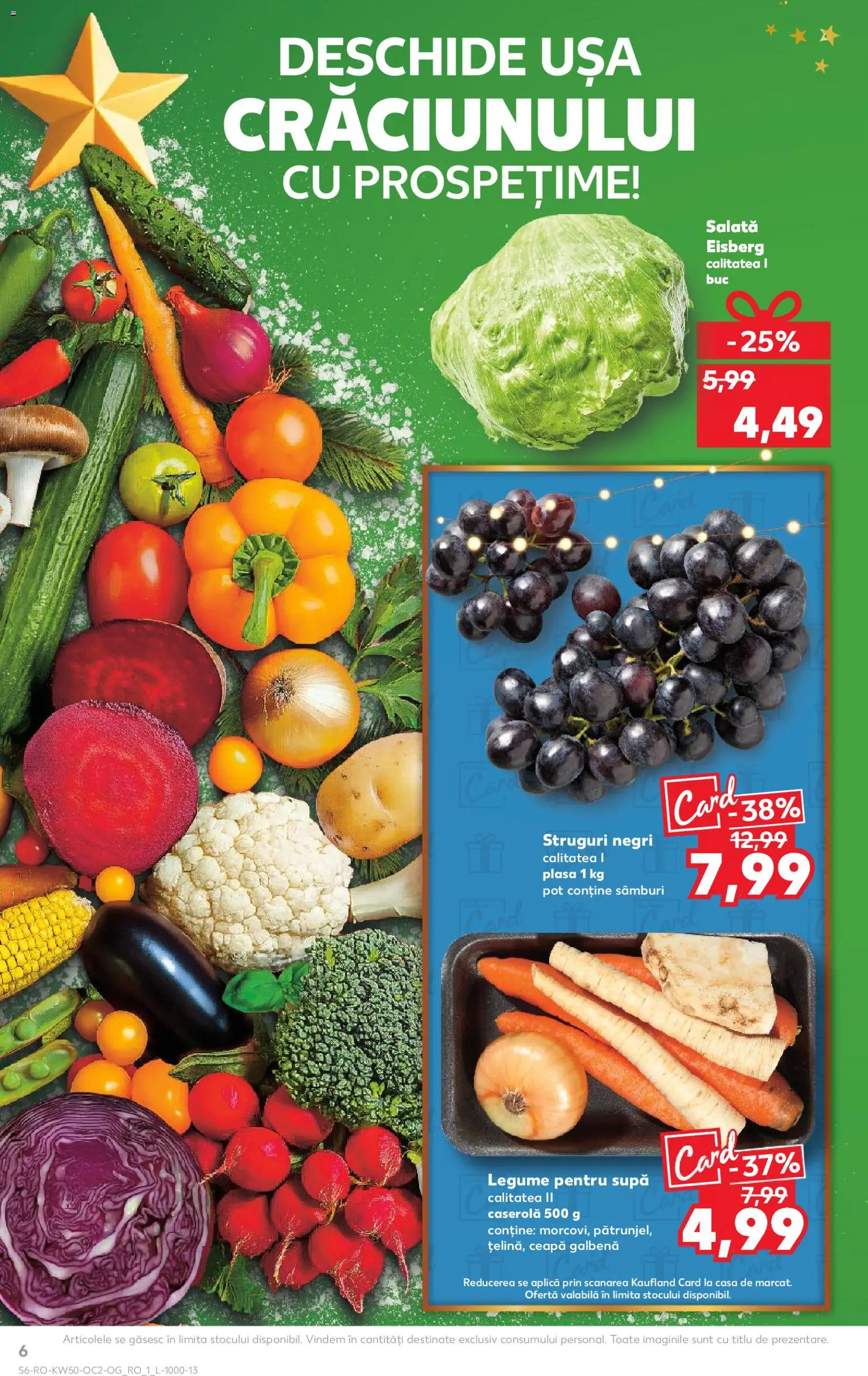 Catalog Kaufland 10 - 15 Decembrie 2025 | Pagina 6 | Produse: Struguri, Salată, Ceapă, Legume