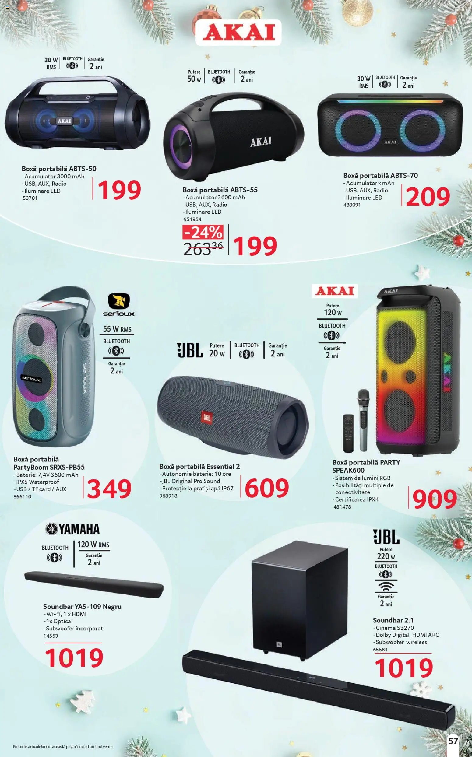 Catalog Selgros 6 - 23 Decembrie 2025 | Pagina 57 | Produse: Soundbar, Usb, Baterie, Apă