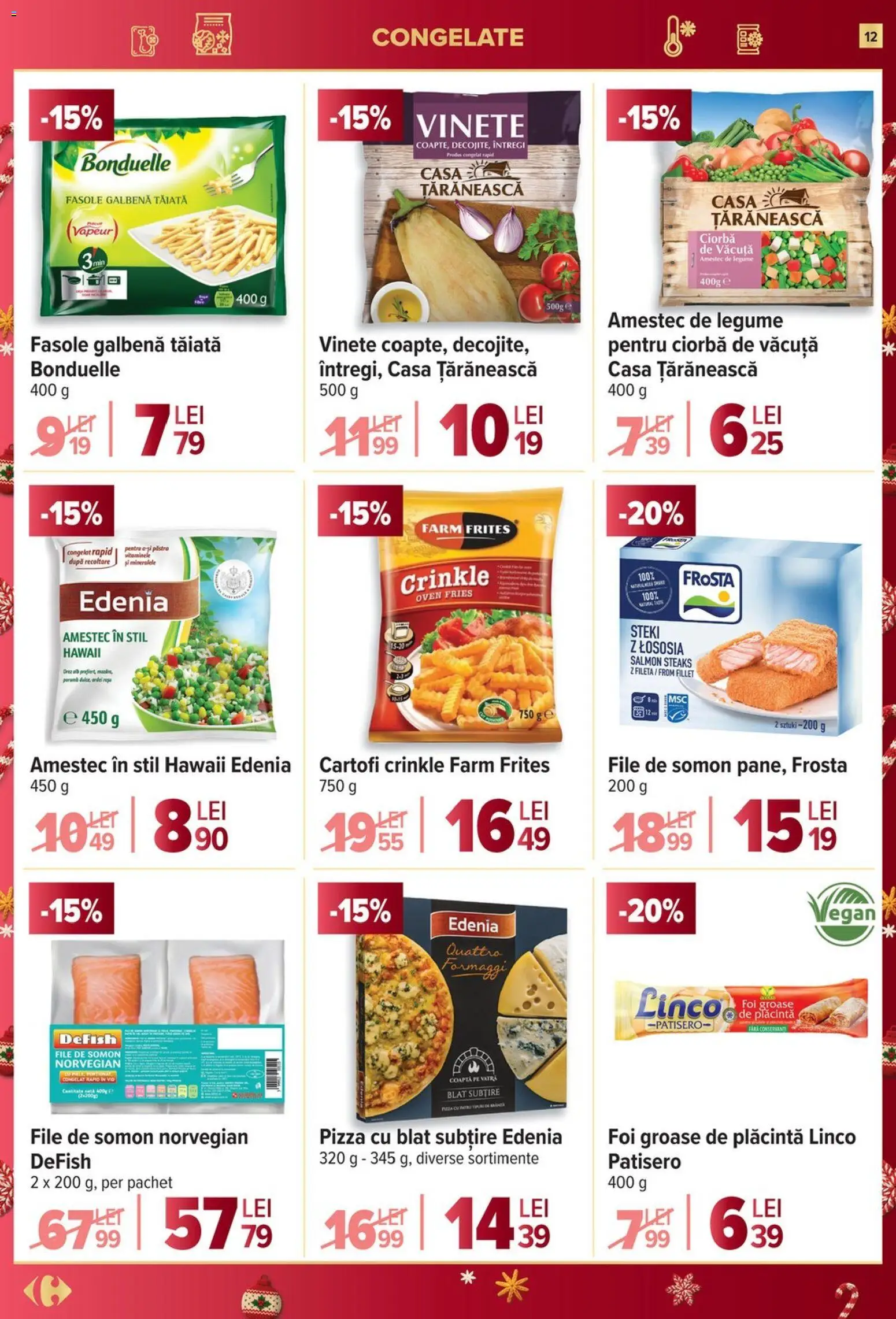 Catalog Carrefour 10 - 15 Decembrie 2025 | Pagina 12 | Produse: Plăcintă, Pizza, Cartofi, Legume