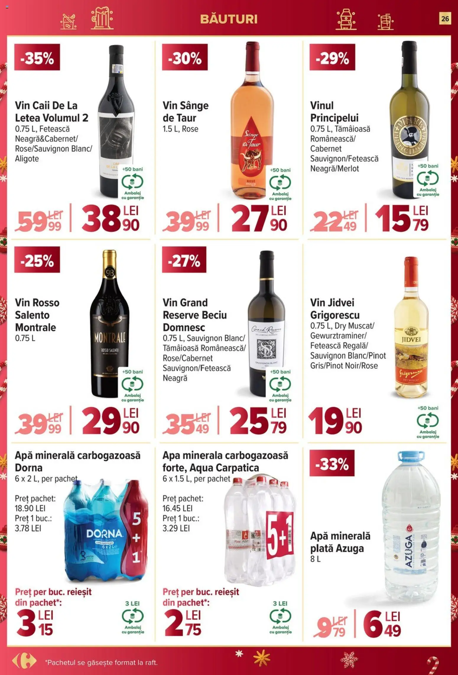 Catalog Carrefour 10 - 15 Decembrie 2025 | Pagina 26 | Produse: Yazı tahtası kalemi, Vin, Apă