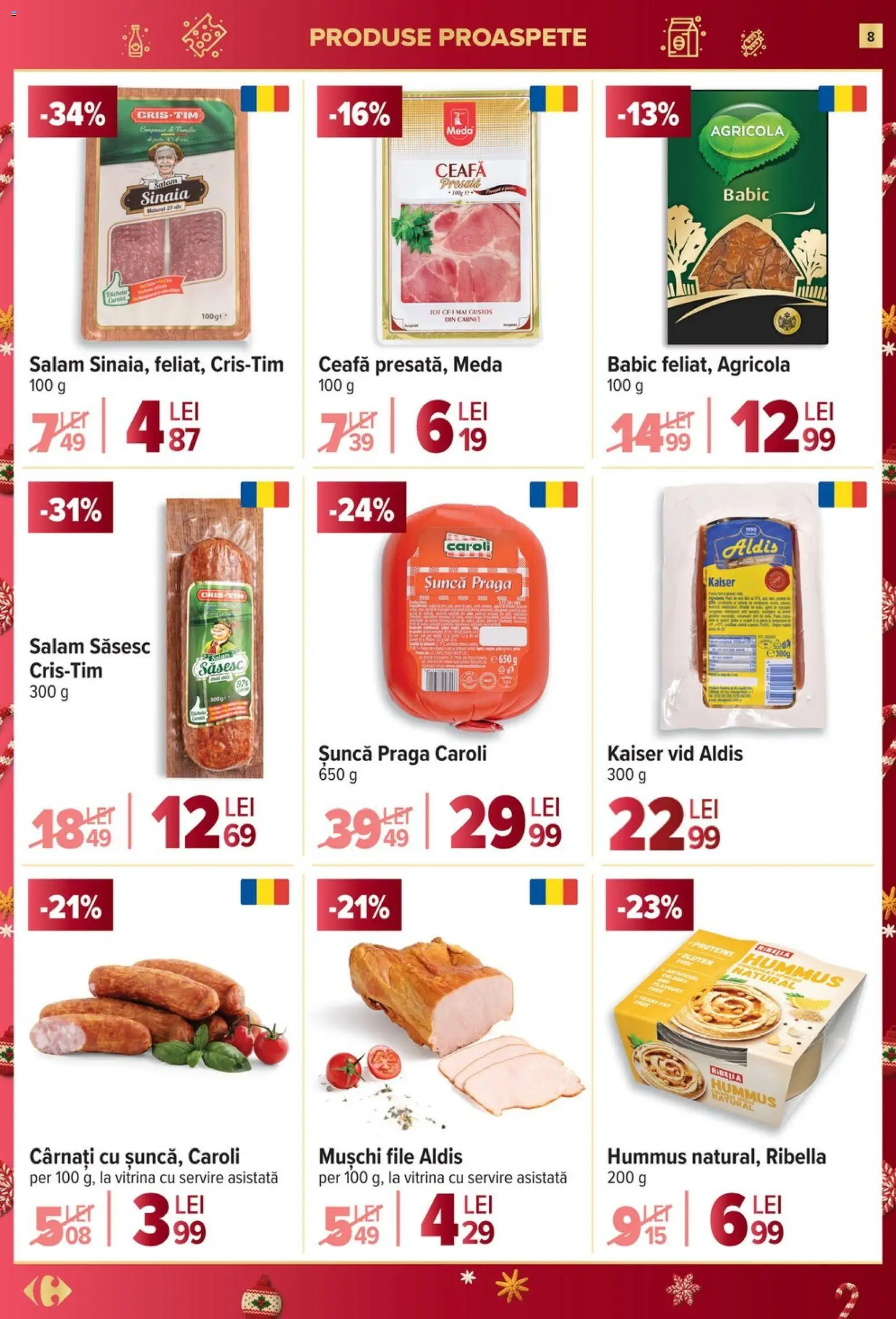 Catalog Carrefour 10 - 15 Decembrie 2025 | Pagina 8 | Produse: Vitrină, Salam, Șuncă, Cârnați
