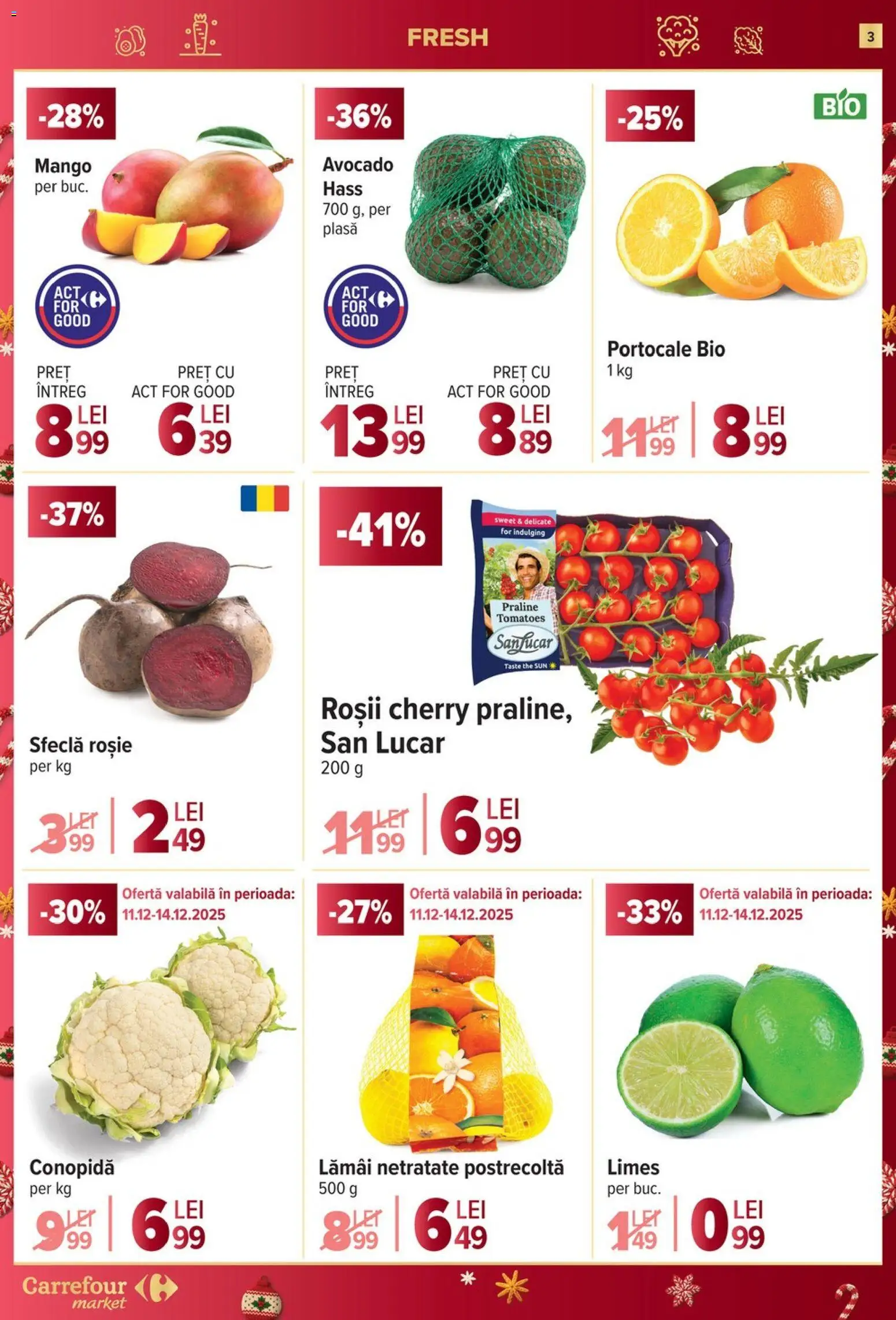 Catalog Carrefour 10 - 15 Decembrie 2025 | Pagina 3 | Produse: Conopidă, Roșii, Avocado, Mango