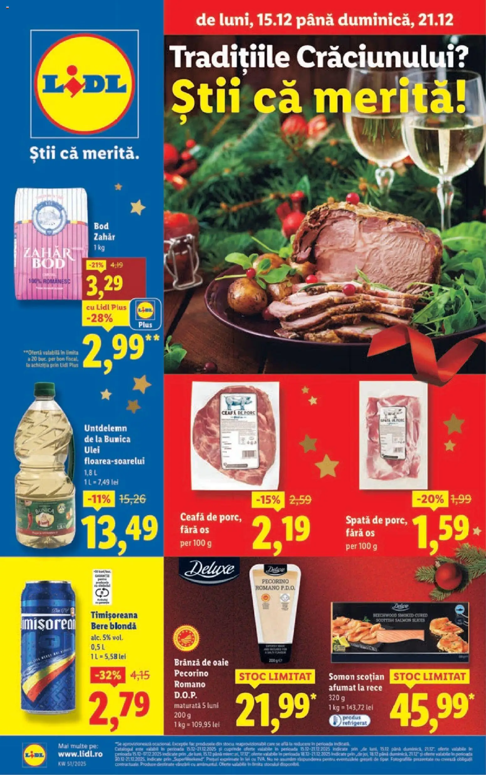 Catalog LIDL 15 - 20 Decembrie 2025 | Pagina 1 | Produse: Brânză, Ulei, Bere, Zahăr