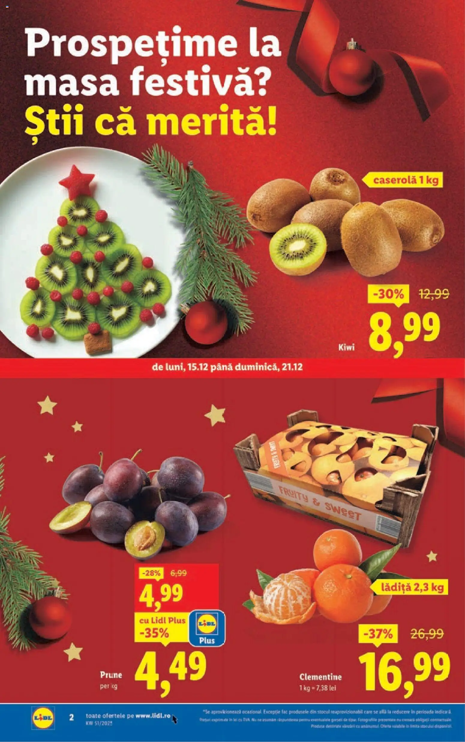 Catalog LIDL 15 - 20 Decembrie 2025 | Pagina 2 | Produse: Masă, Prune, Kiwi