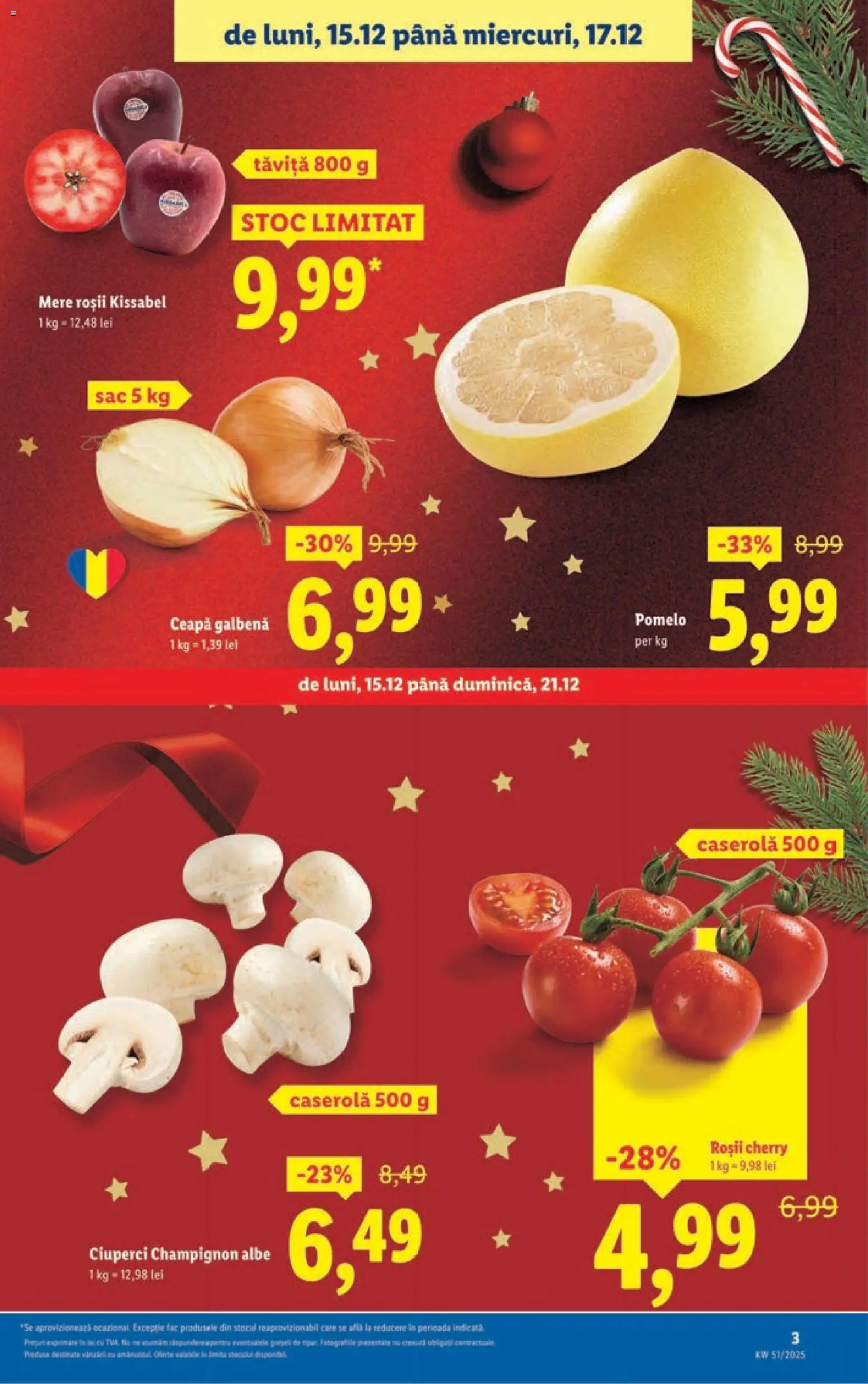 Catalog LIDL 15 - 20 Decembrie 2025 | Pagina 3 | Produse: Ceapă galbenă, Ciuperci, Mere, Ceapă