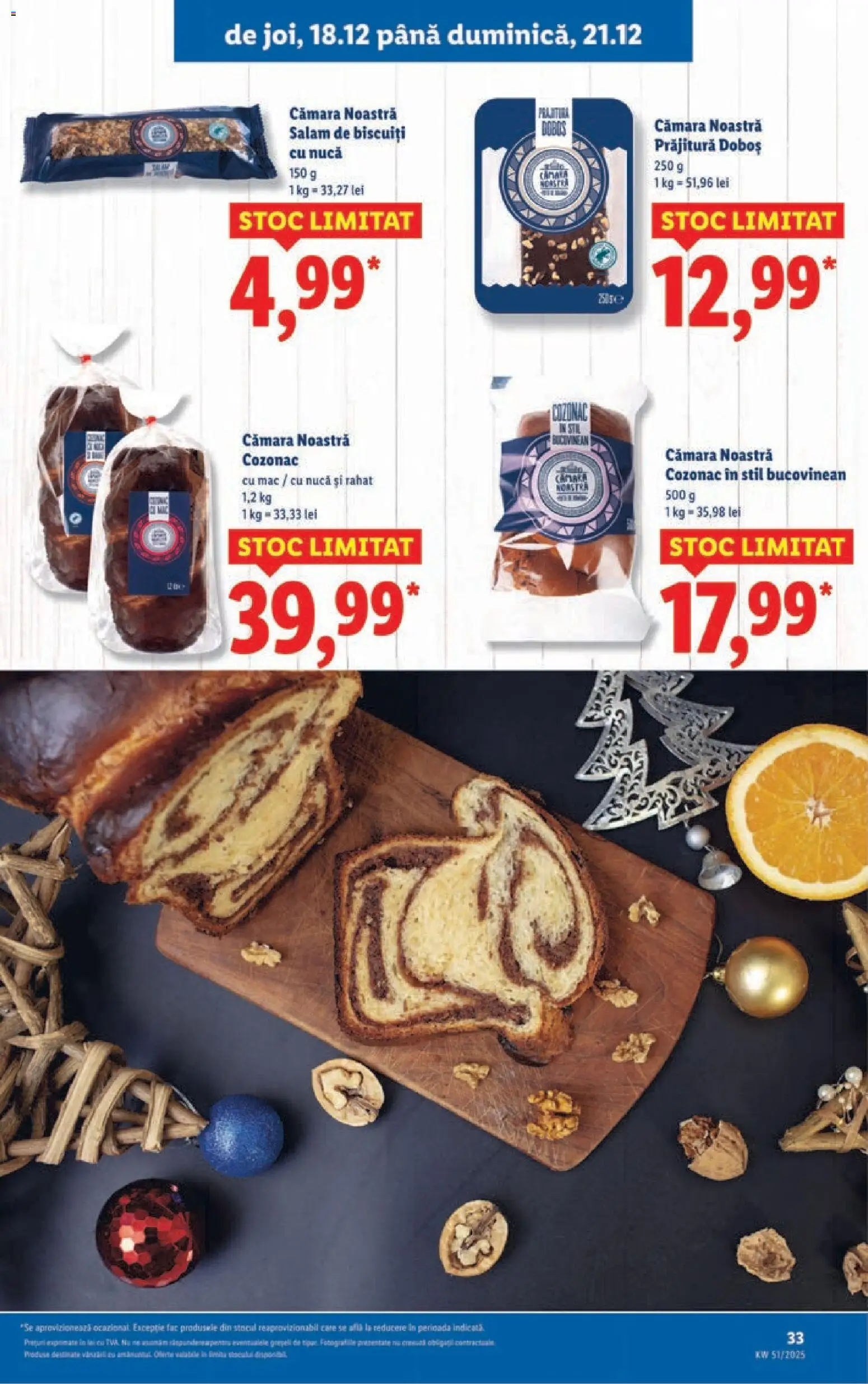 Catalog LIDL 15 - 20 Decembrie 2025 | Pagina 33 | Produse: Prăjitură, Salam, Biscuiți