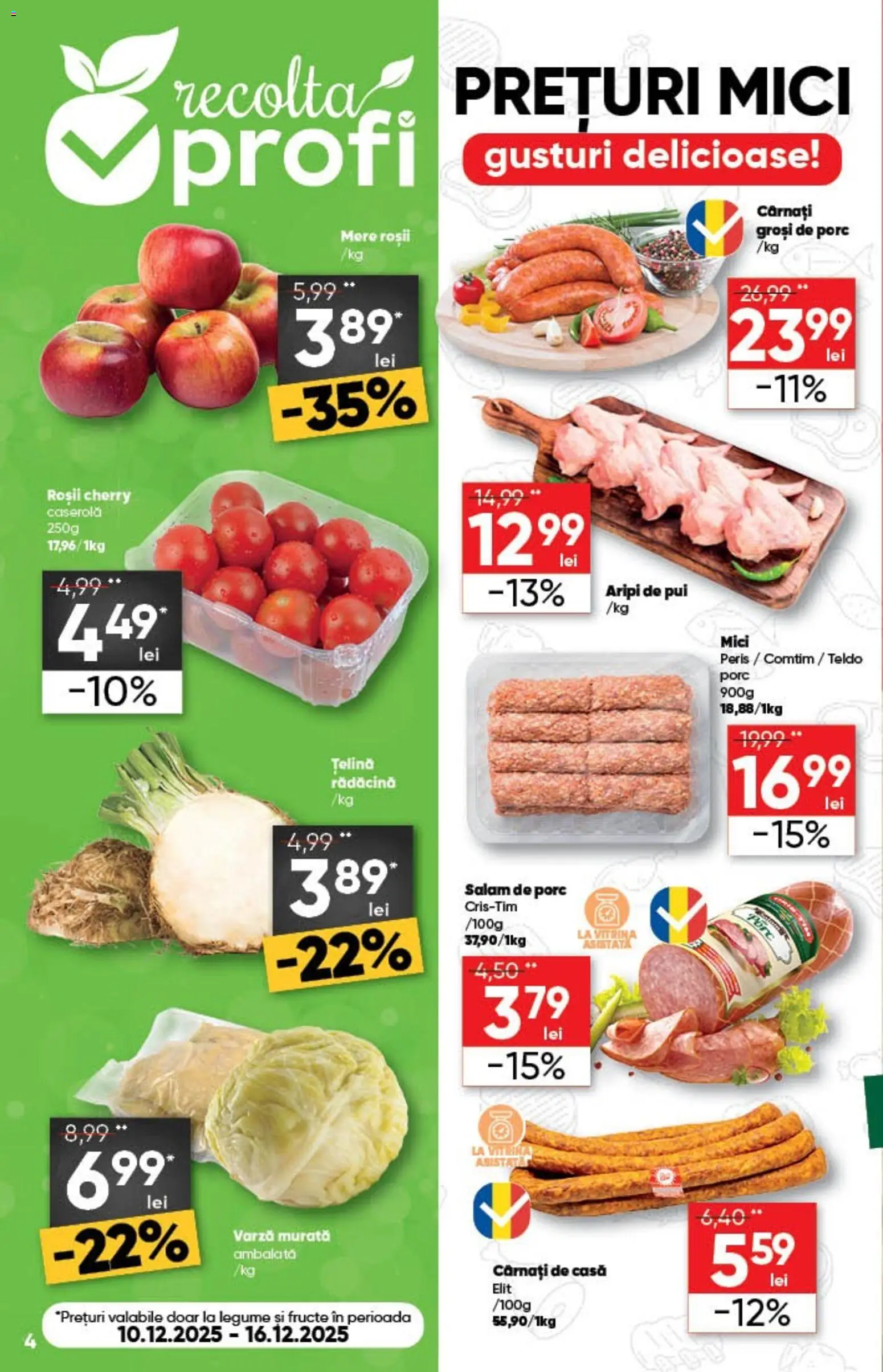 Catalog Profi 10 - 23 Decembrie 2025 | Pagina 4 | Produse: Hacıyatmaz Kedi Oyuncağı, Țelină, Salam, Mere
