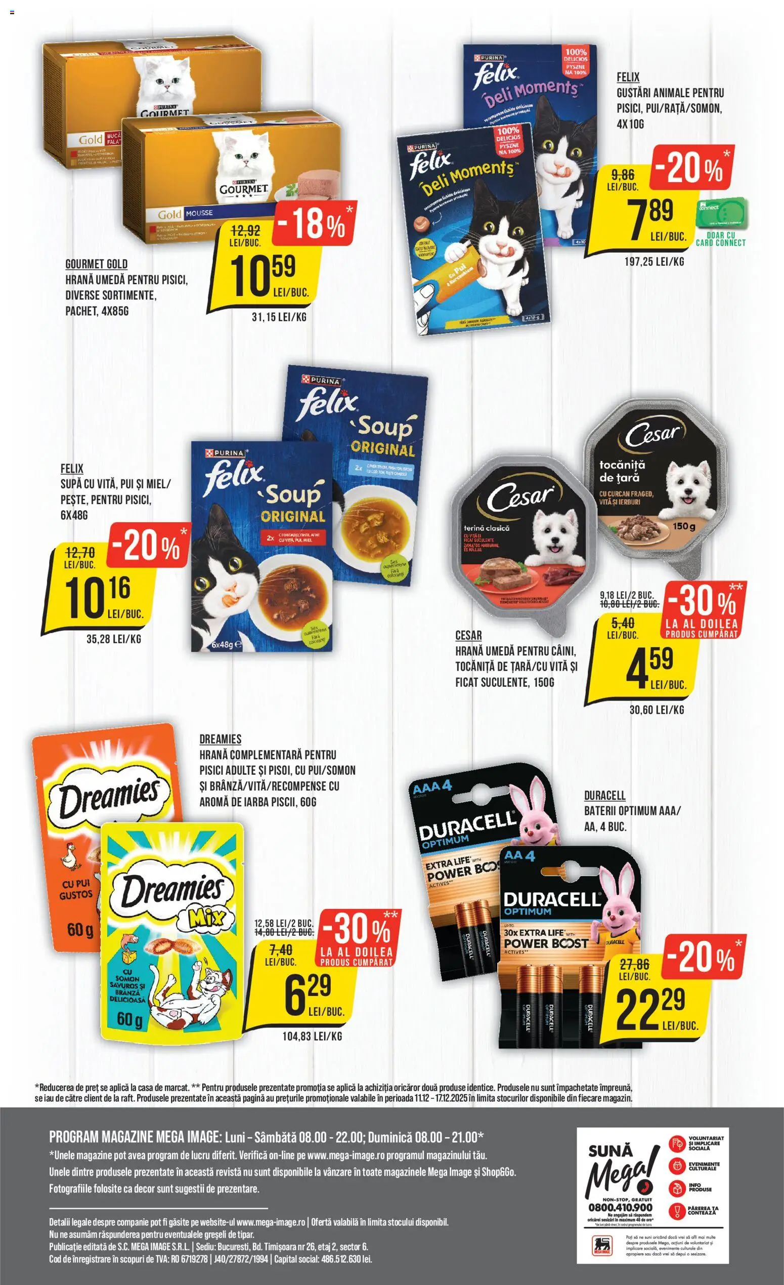 Catalog Mega Image 11 - 16 Decembrie 2025 | Pagina 24 | Produse: Hacıyatmaz Kedi Oyuncağı, Baterii, Brânză