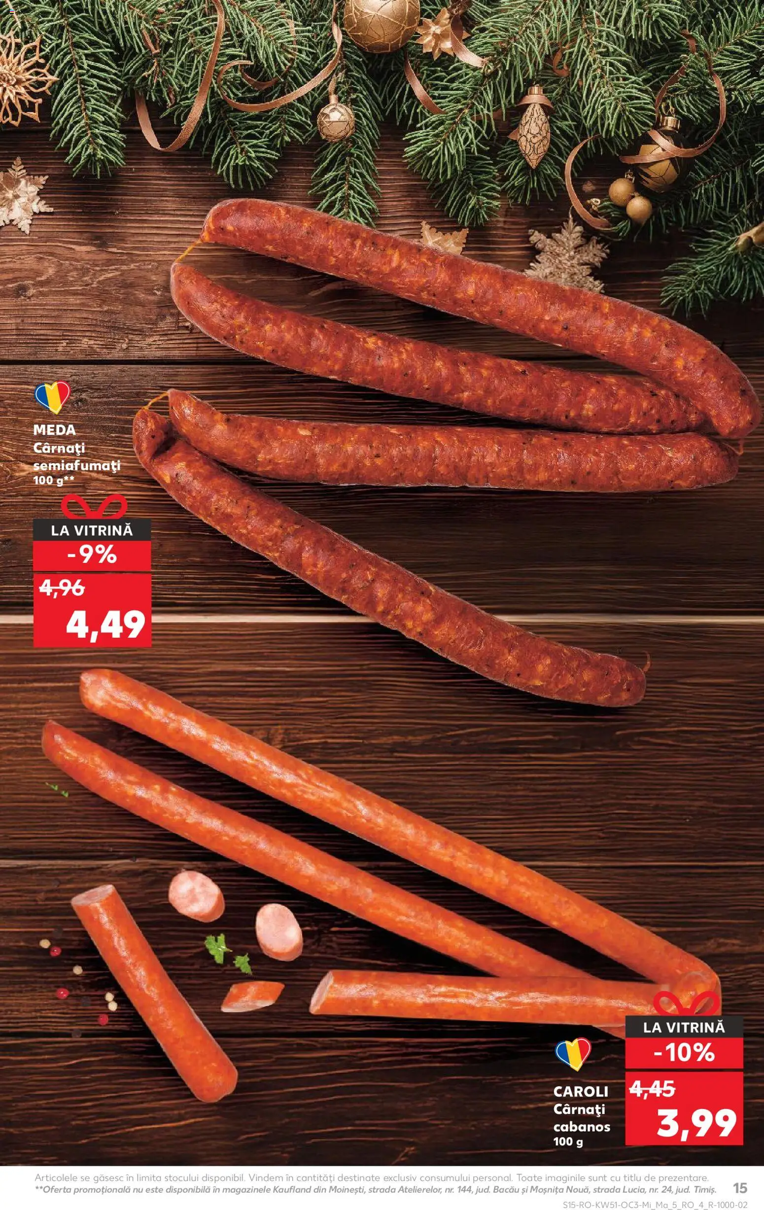 Catalog Kaufland 17 - 22 Decembrie 2025 | Pagina 15 | Produse: Vitrină, Cârnați