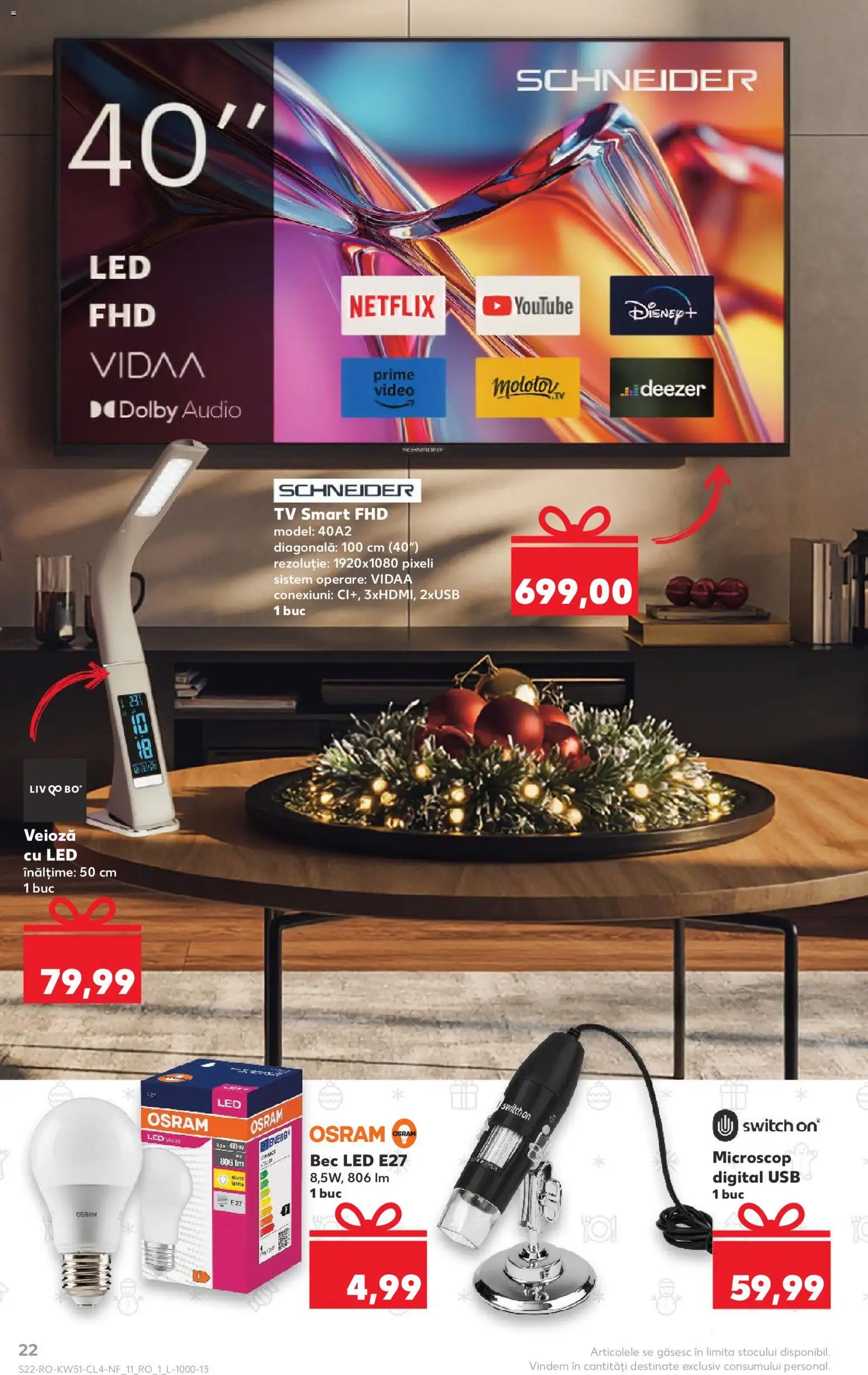 Catalog Kaufland 17 - 22 Decembrie 2025 | Pagina 22 | Produse: Bec, Video, Usb, Veioză