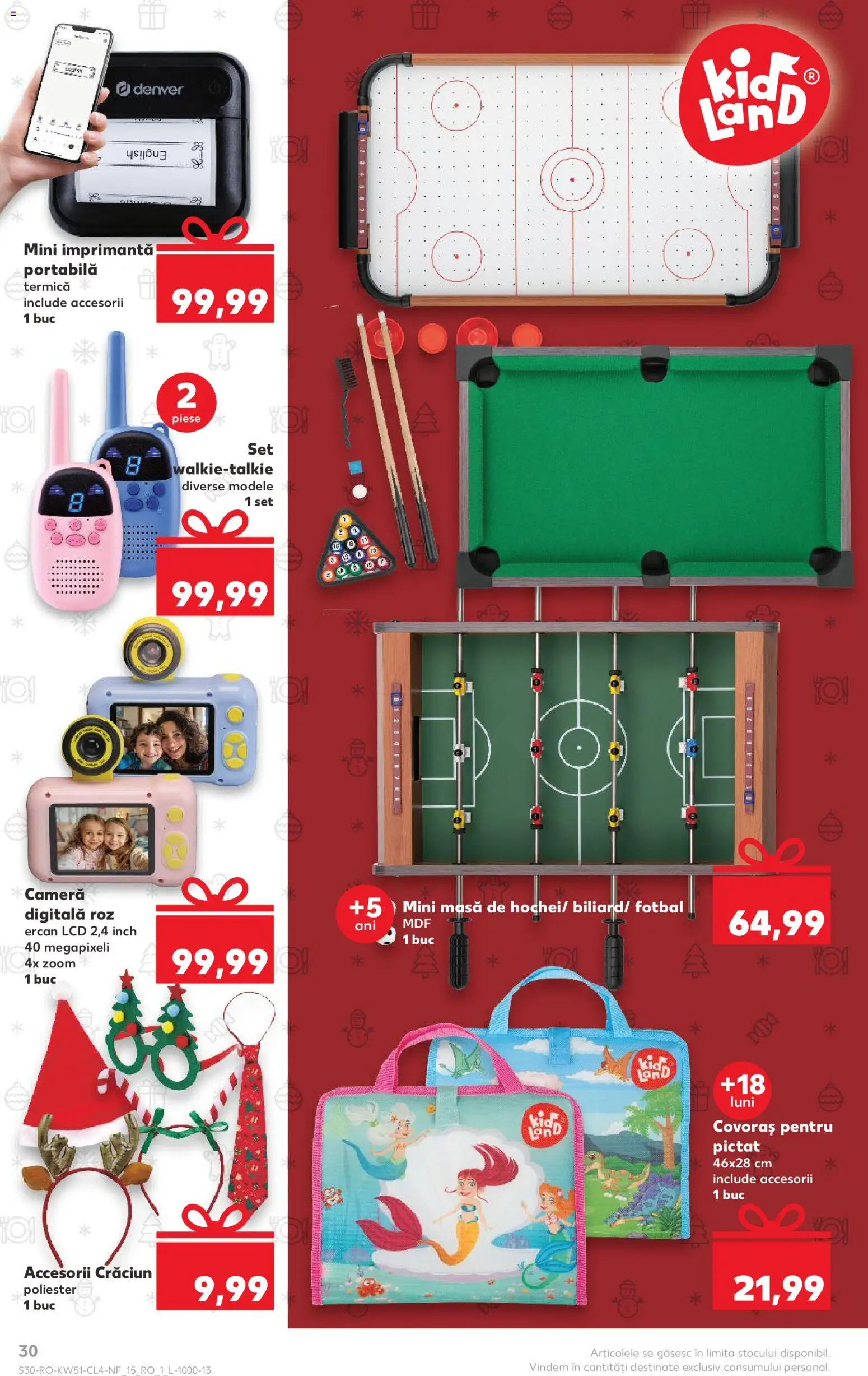 Catalog Kaufland 17 - 22 Decembrie 2025 | Pagina 30 | Produse: Imprimantă, Cameră, Masă